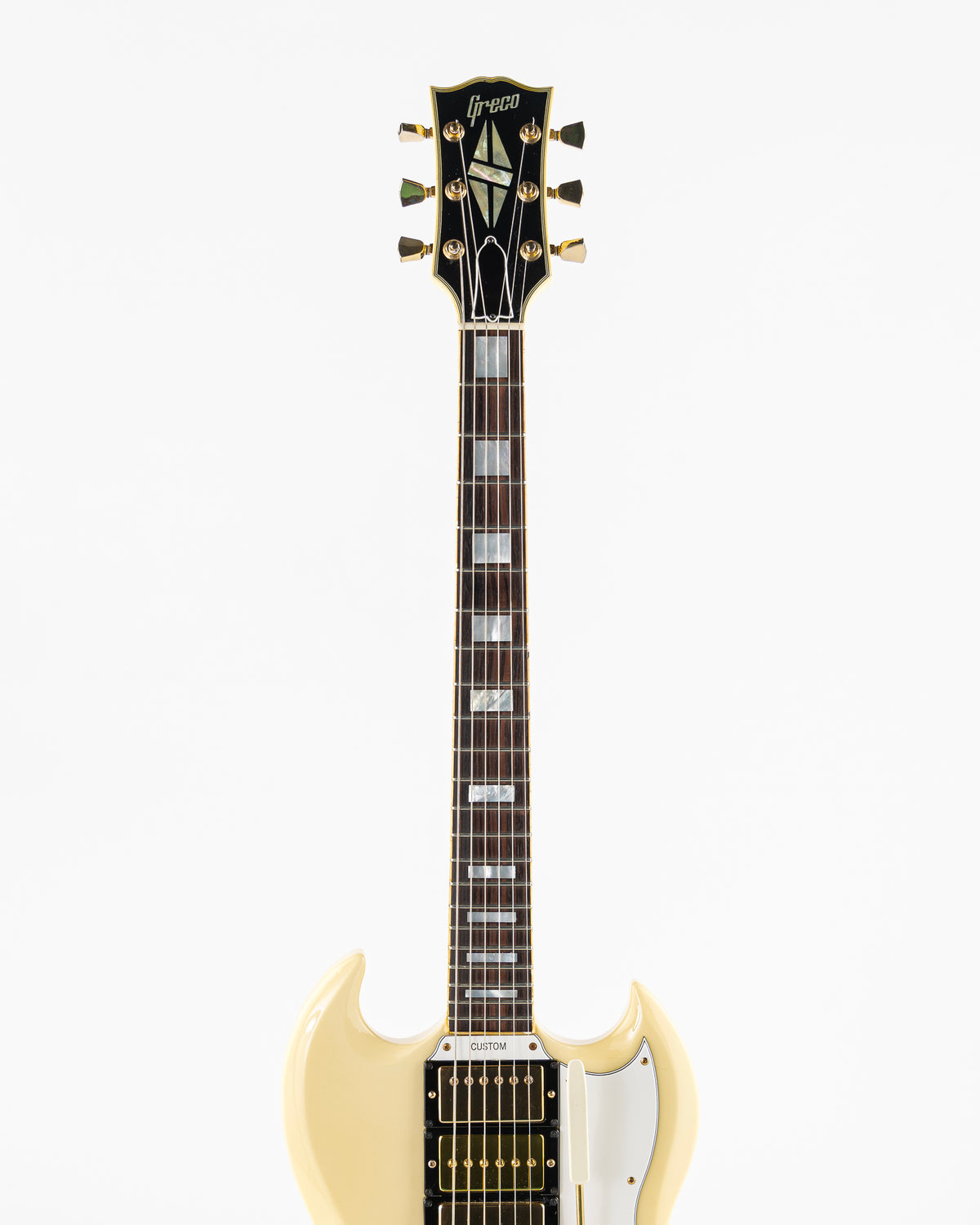 USED 1970s Greco SS-800 3 Pickup SG Custom-Style Electric Guitar - Cream with Hardshell Case