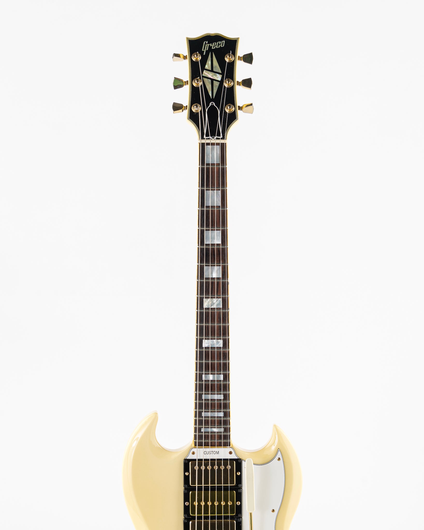 USED 1970s Greco SS-800 3 Pickup SG Custom-Style Electric Guitar - Cream with Hardshell Case