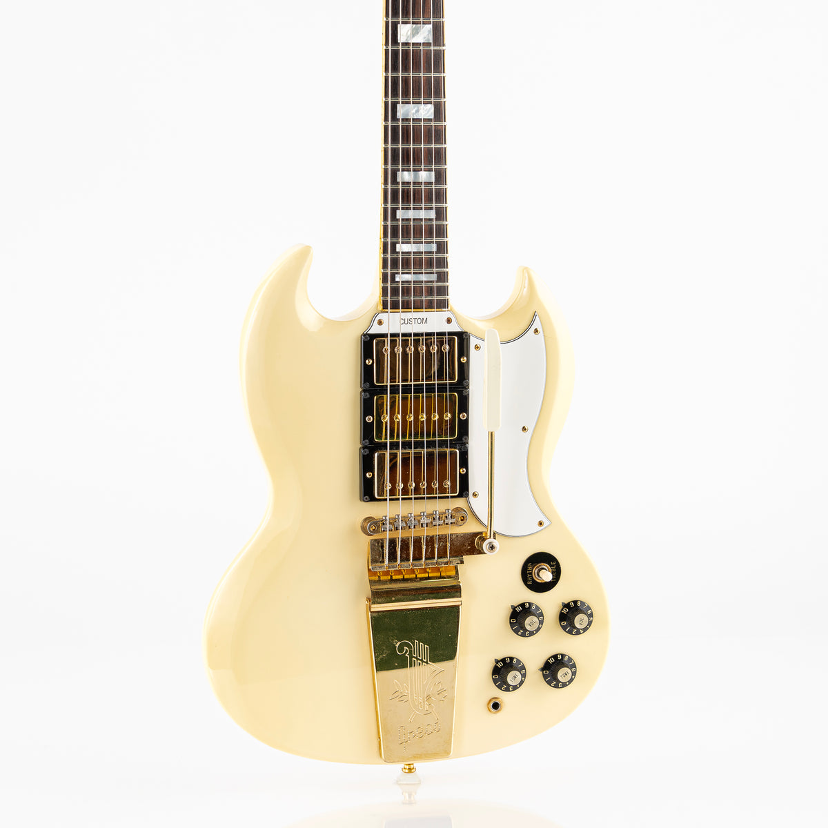 USED 1970s Greco SS-800 3 Pickup SG Custom-Style Electric Guitar - Cream with Hardshell Case