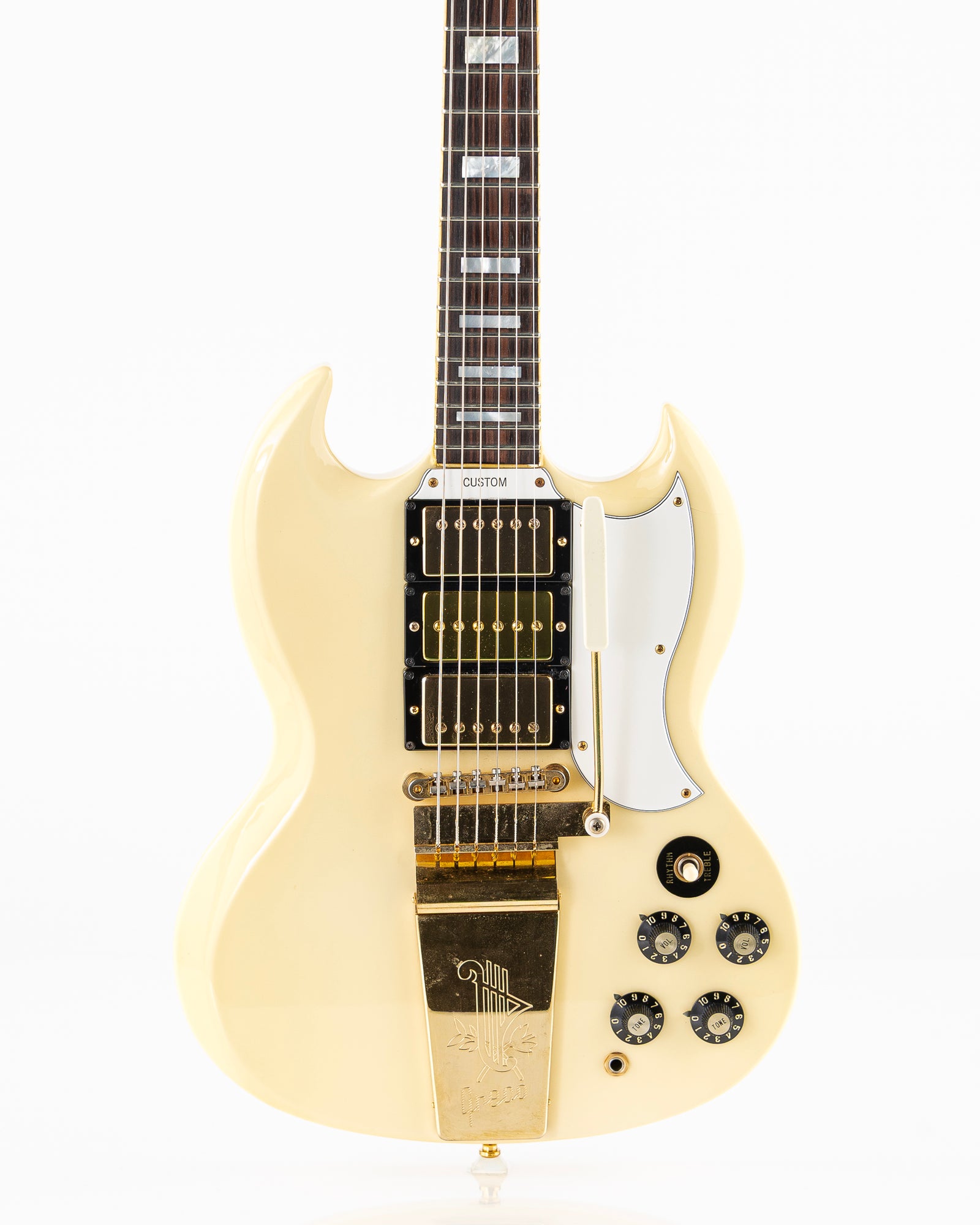 USED 1970s Greco SS-800 3 Pickup SG Custom-Style Electric Guitar - Cream with Hardshell Case