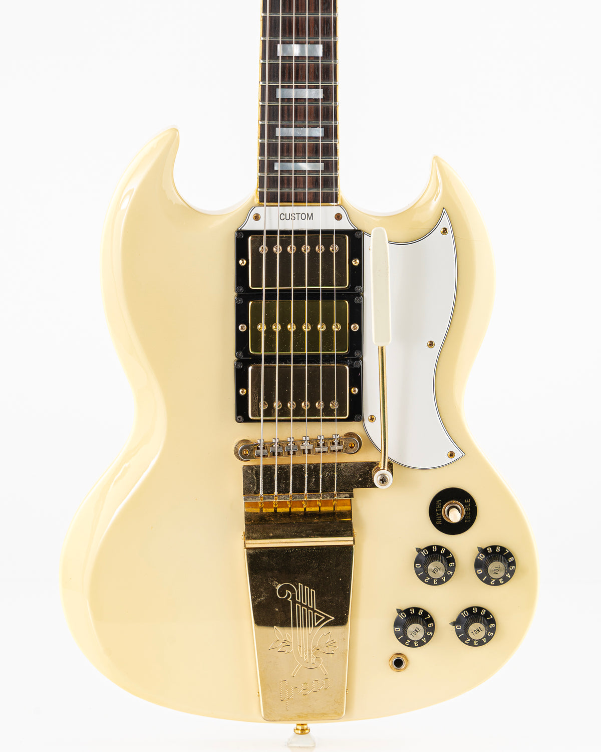 USED 1970s Greco SS-800 3 Pickup SG Custom-Style Electric Guitar - Cream with Hardshell Case