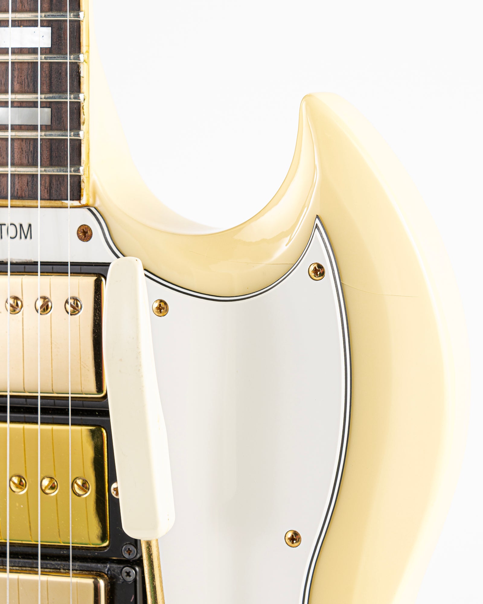 USED 1970s Greco SS-800 3 Pickup SG Custom-Style Electric Guitar - Cream with Hardshell Case