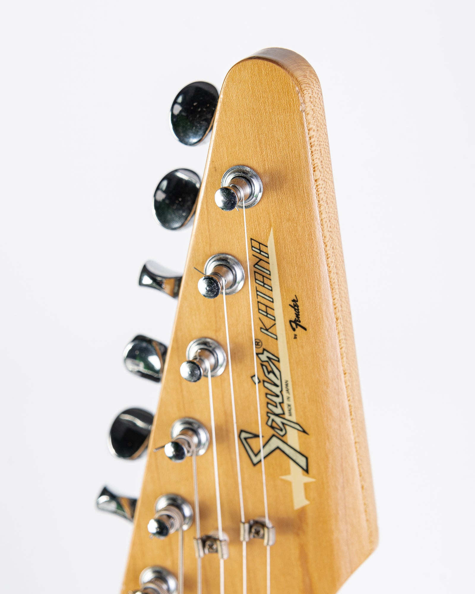 USED 1980's Fender Squier Katana Electric Guitar- Arctic White with Original Hardshell Case