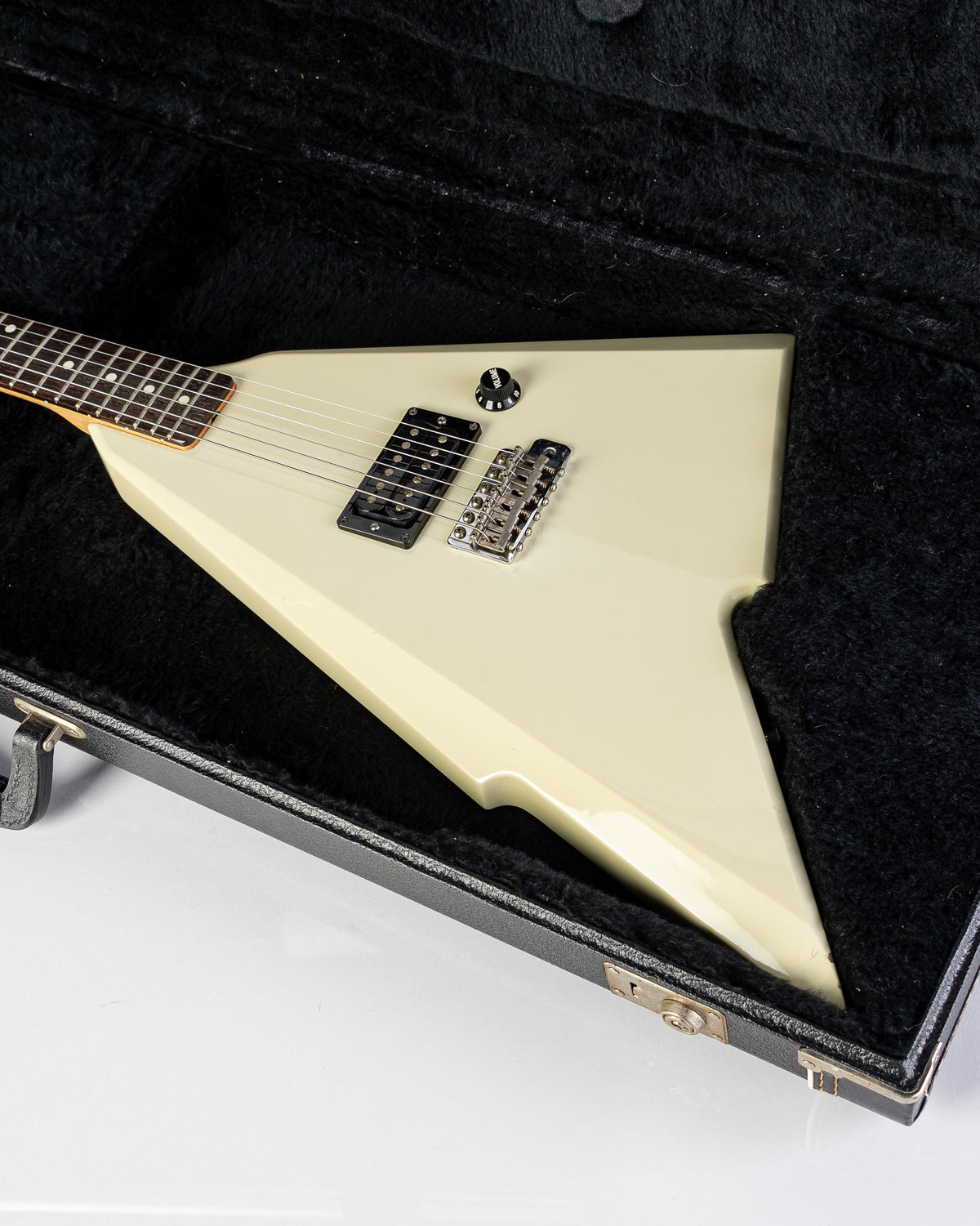 USED 1980's Fender Squier Katana Electric Guitar- Arctic White with Original Hardshell Case