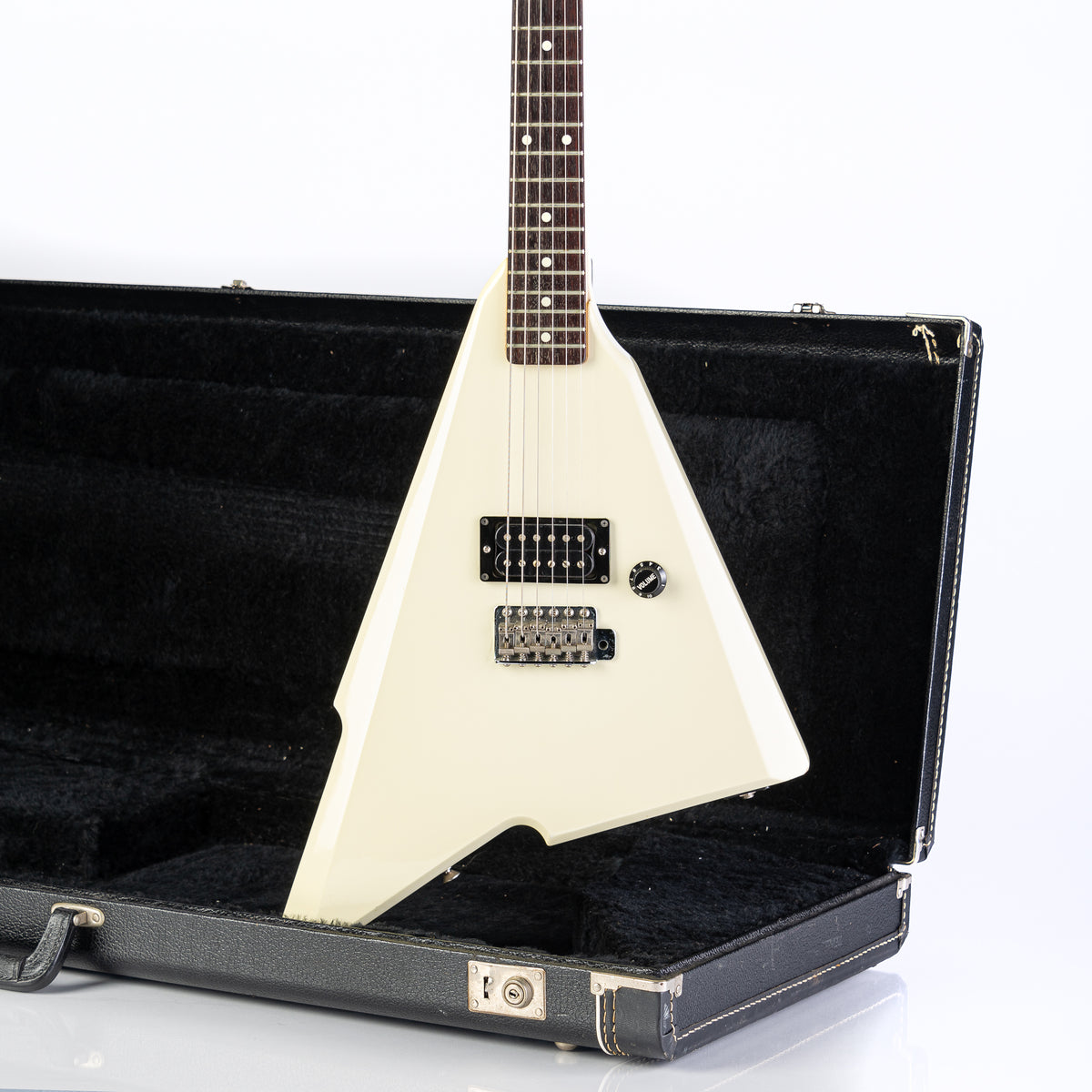 USED 1980's Fender Squier Katana Electric Guitar- Arctic White with Original Hardshell Case