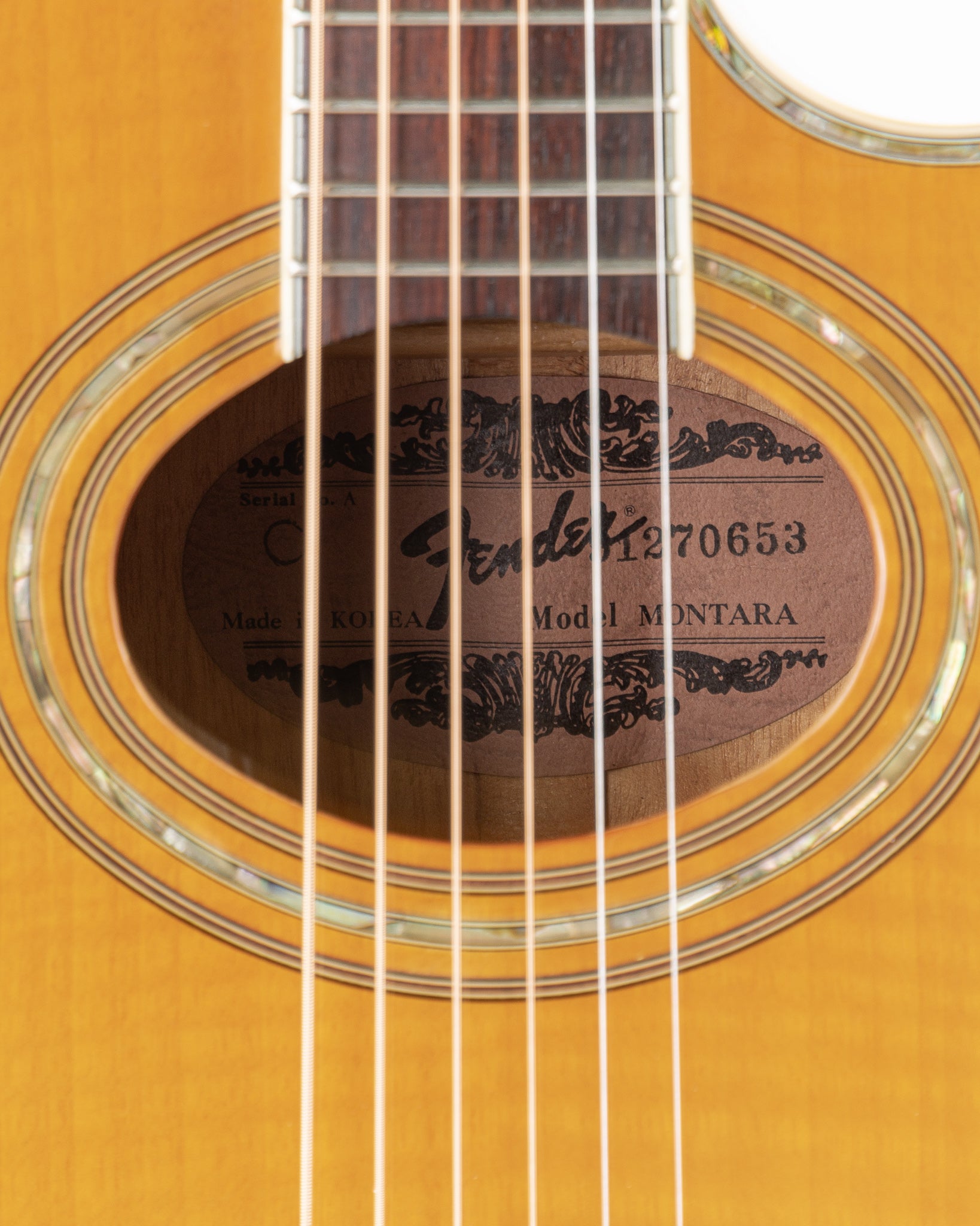 USED 1994 Fender Montara Flame Maple Acoustic Electric Guitar - Flamed Amber with Hardshell Case