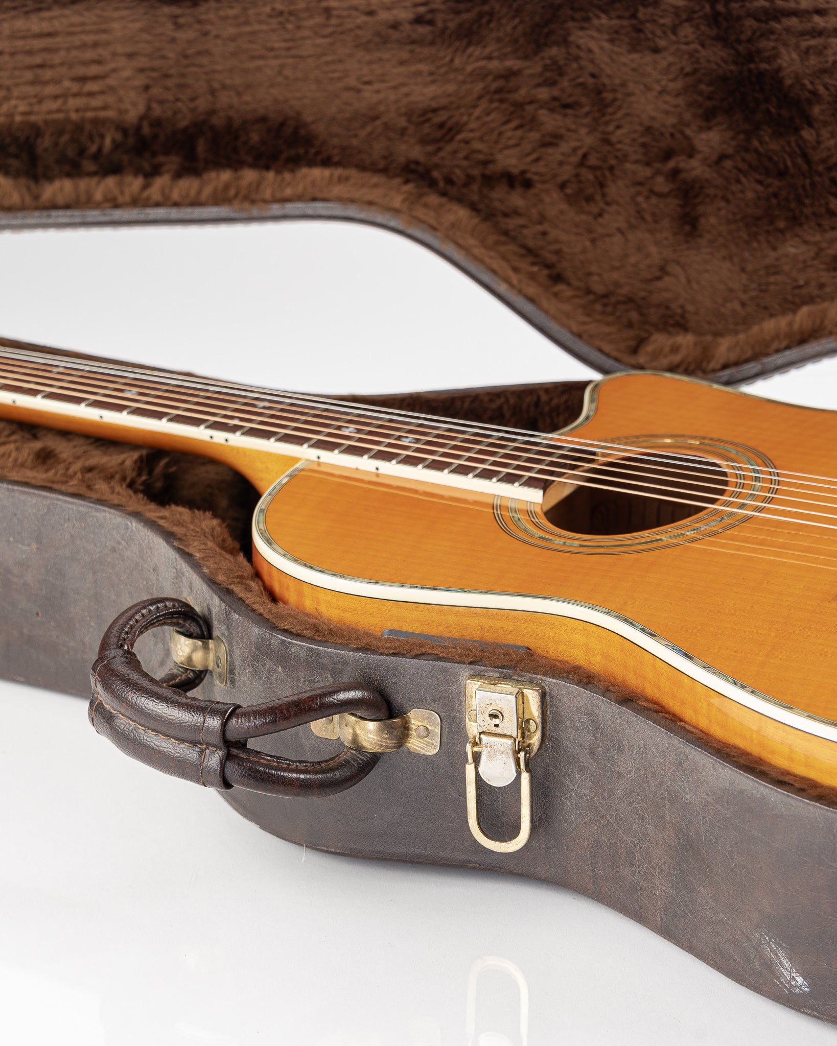 USED 1994 Fender Montara Flame Maple Acoustic Electric Guitar - Flamed Amber with Hardshell Case