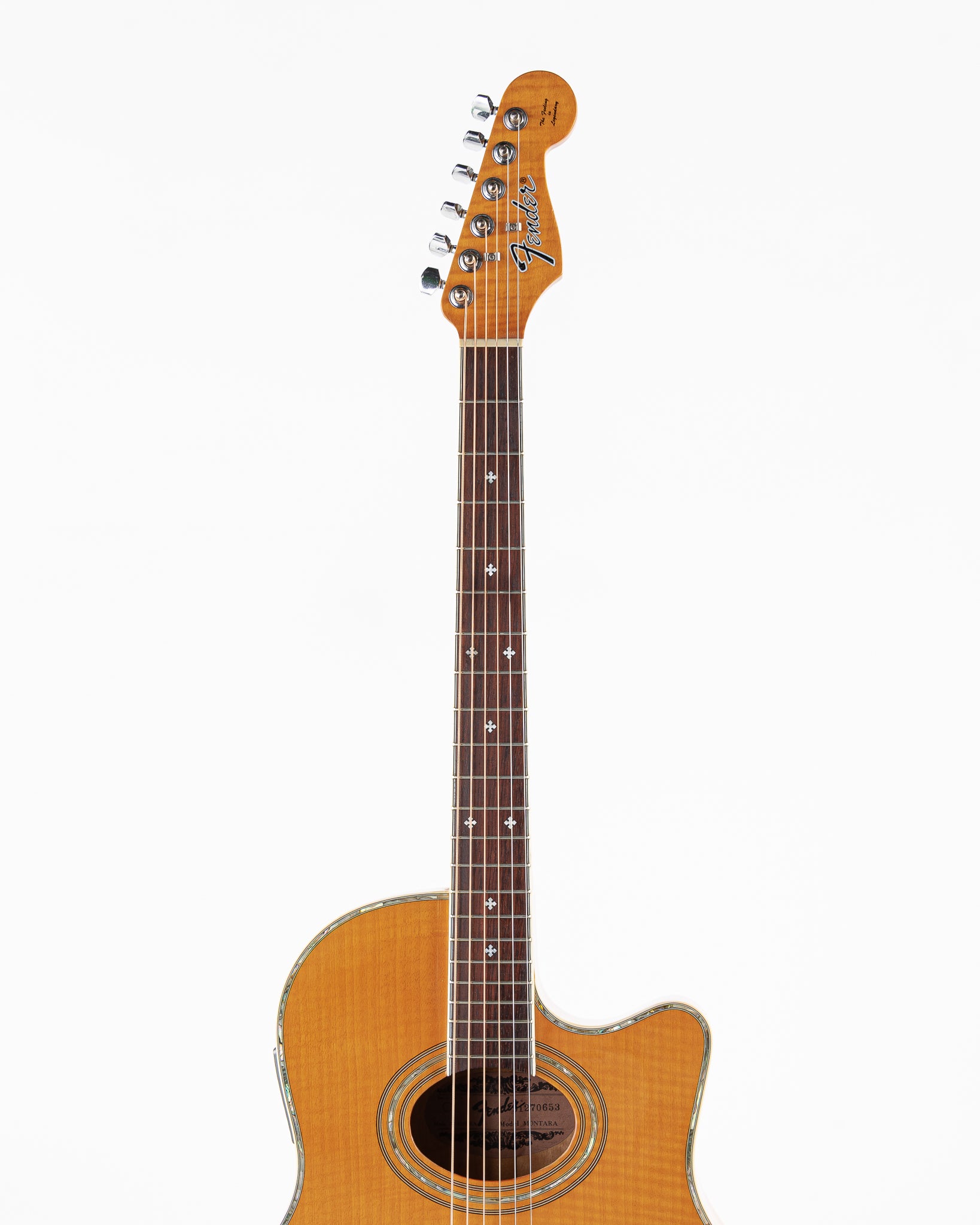 USED 1994 Fender Montara Flame Maple Acoustic Electric Guitar - Flamed Amber with Hardshell Case