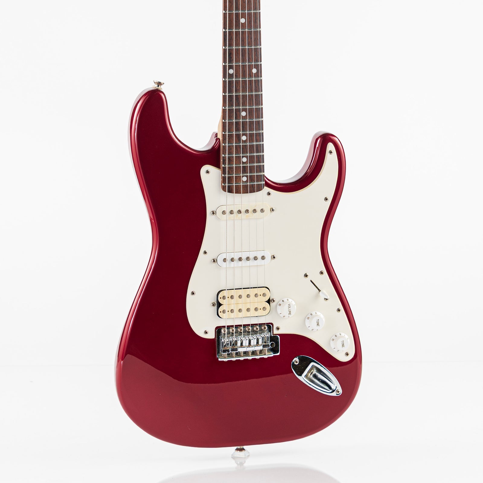 USED 2000s Squier Affinity Series Stratocaster HSS Electric Guitar - Metallic Red