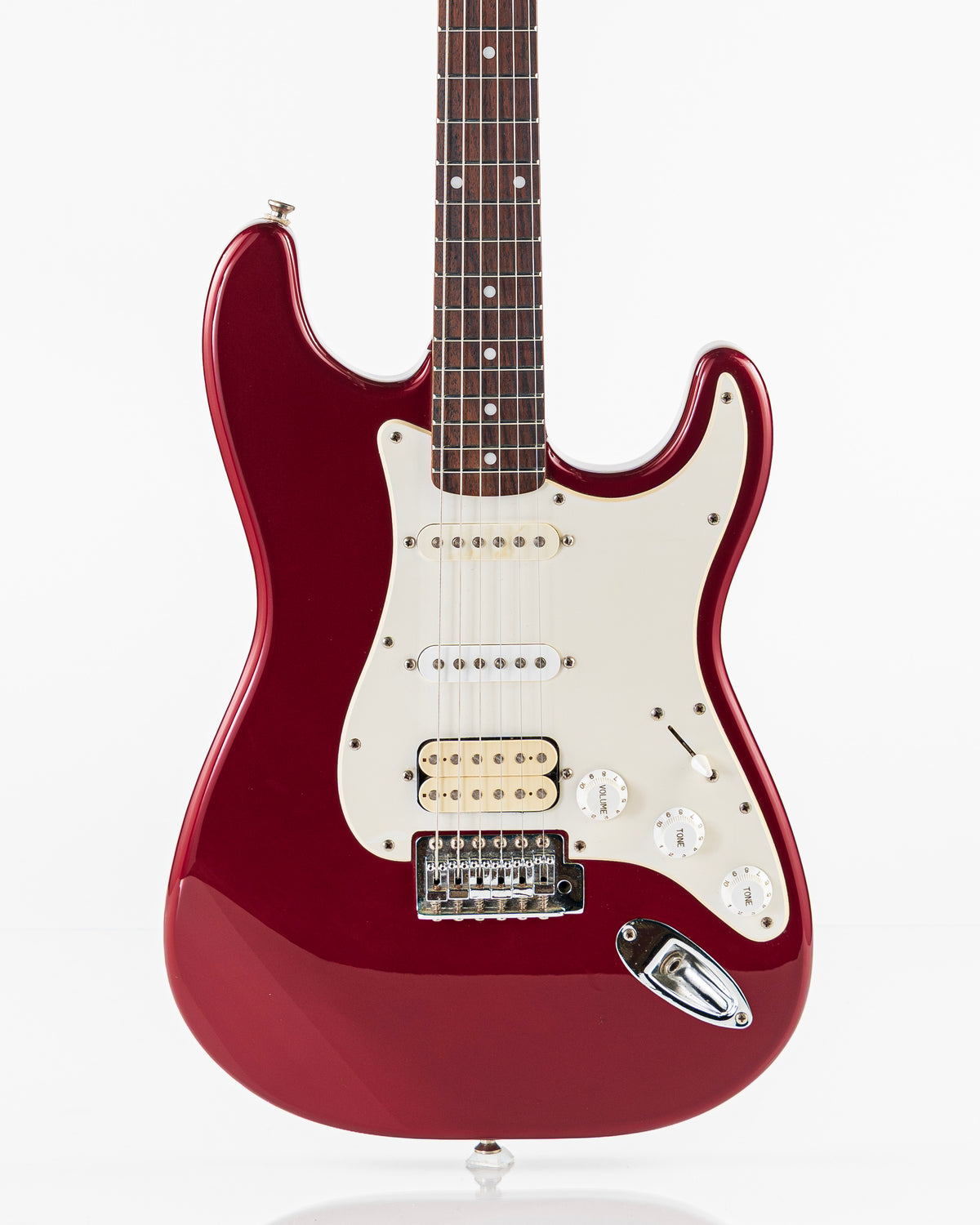 USED 2000s Squier Affinity Series Stratocaster HSS Electric Guitar - Metallic Red