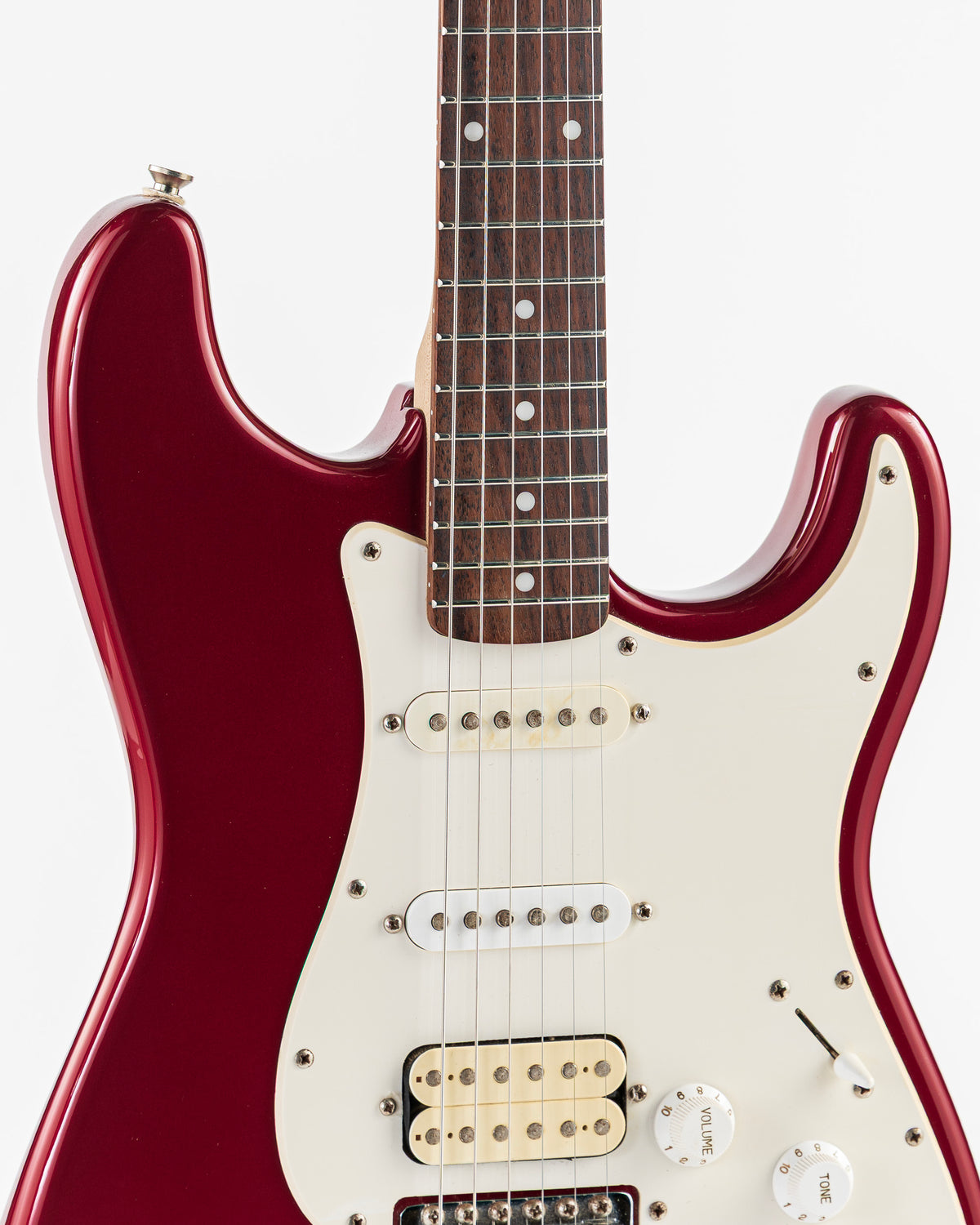 USED 2000s Squier Affinity Series Stratocaster HSS Electric Guitar - Metallic Red