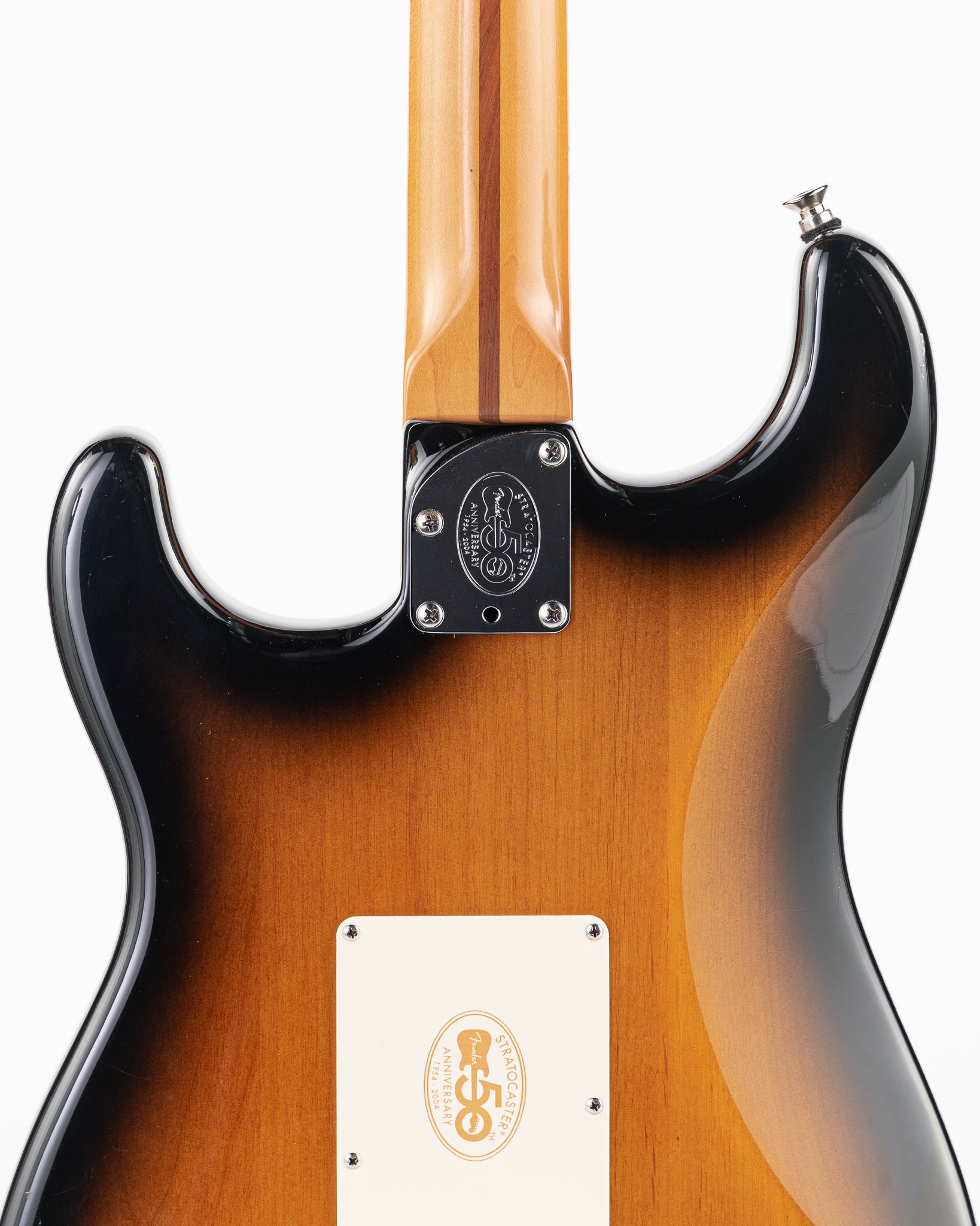 USED 2004 Fender American Deluxe Stratocaster “V-Neck” Electric Guitar - 2-Tone Sunburst with 50th Anniversary Hardshell Case