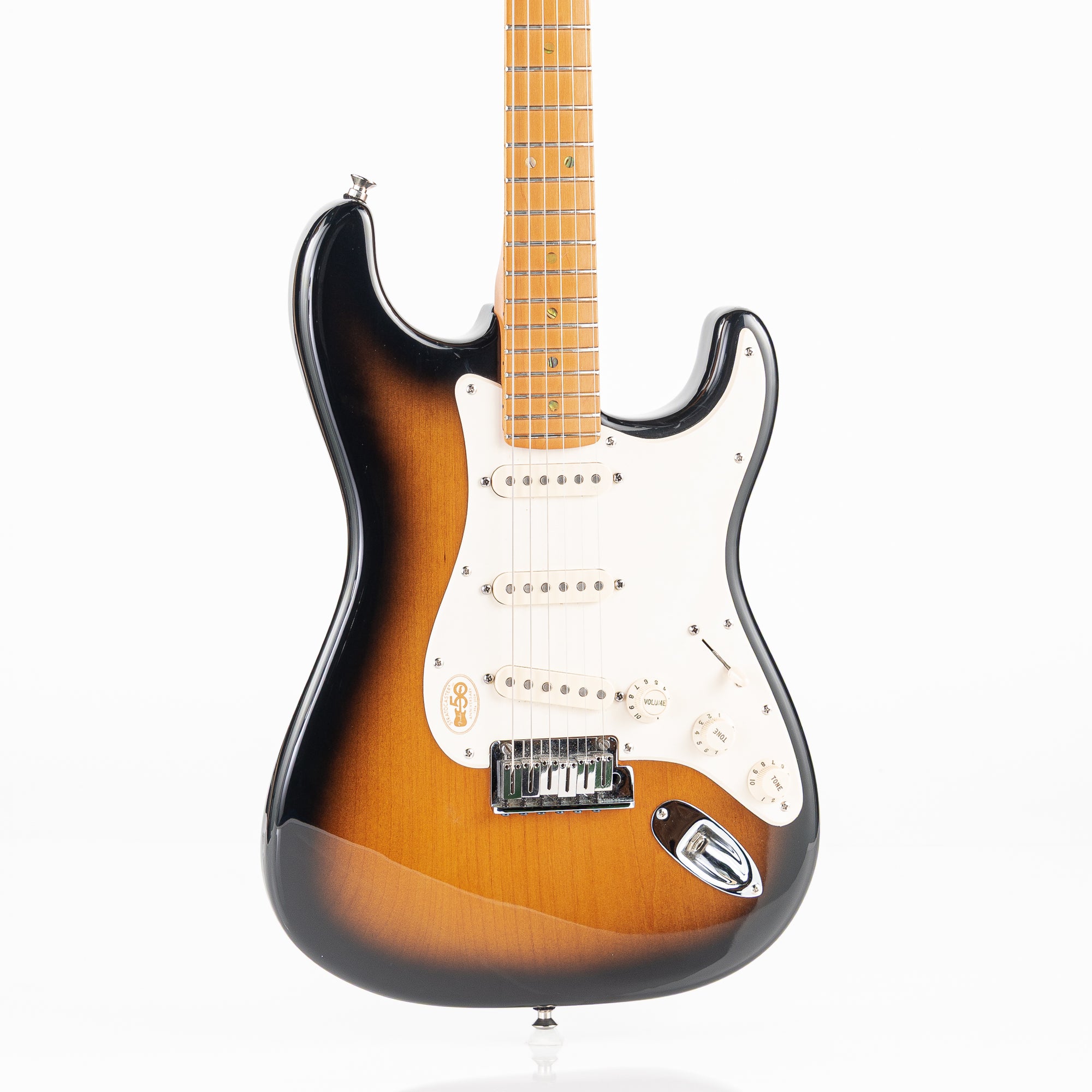 USED 2004 Fender American Deluxe Stratocaster “V-Neck” Electric Guitar - 2-Tone Sunburst with 50th Anniversary Hardshell Case