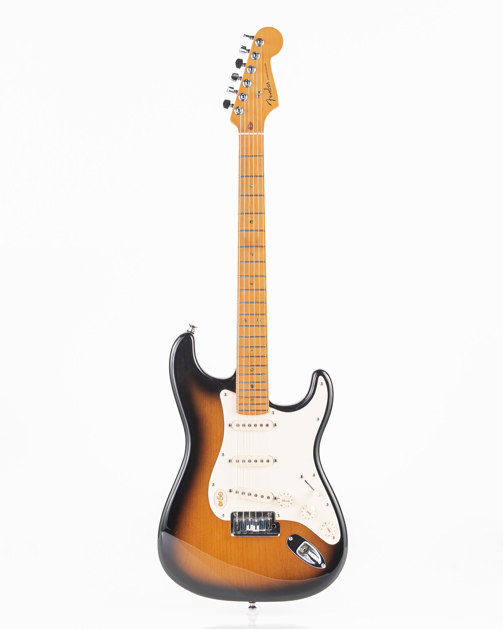 USED 2004 Fender American Deluxe Stratocaster “V-Neck” Electric Guitar - 2-Tone Sunburst with 50th Anniversary Hardshell Case