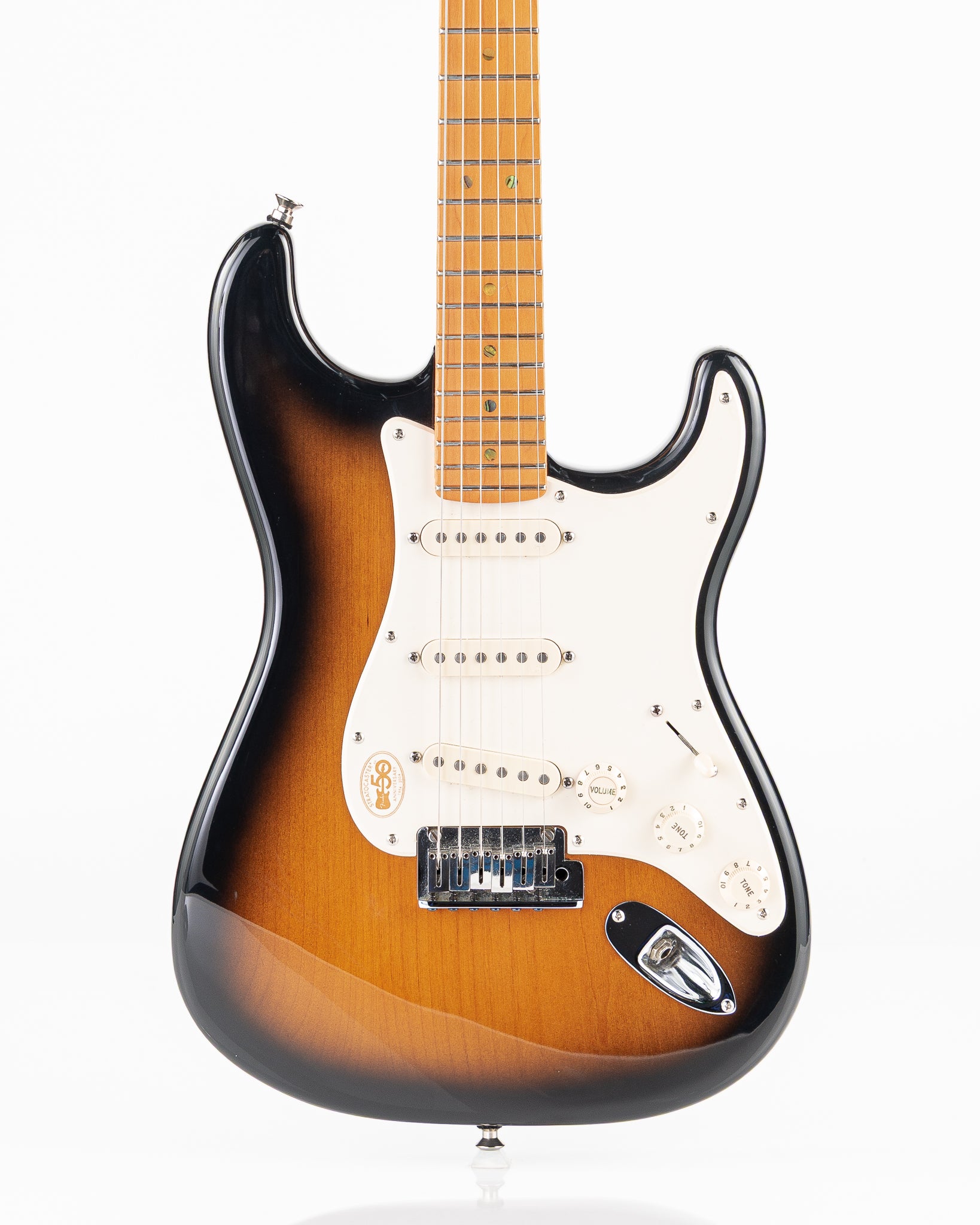 USED 2004 Fender American Deluxe Stratocaster “V-Neck” Electric Guitar - 2-Tone Sunburst with 50th Anniversary Hardshell Case