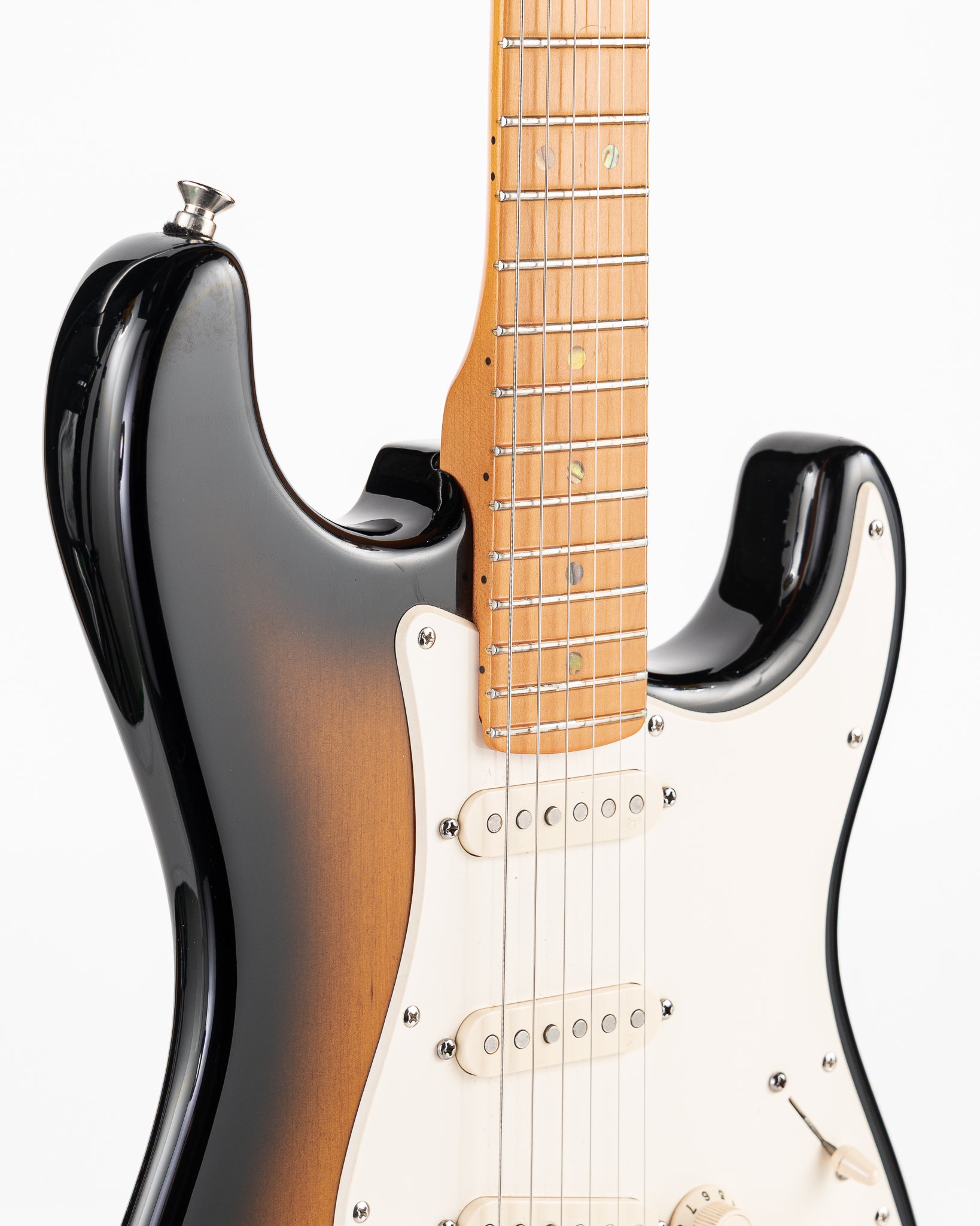 USED 2004 Fender American Deluxe Stratocaster “V-Neck” Electric Guitar - 2-Tone Sunburst with 50th Anniversary Hardshell Case