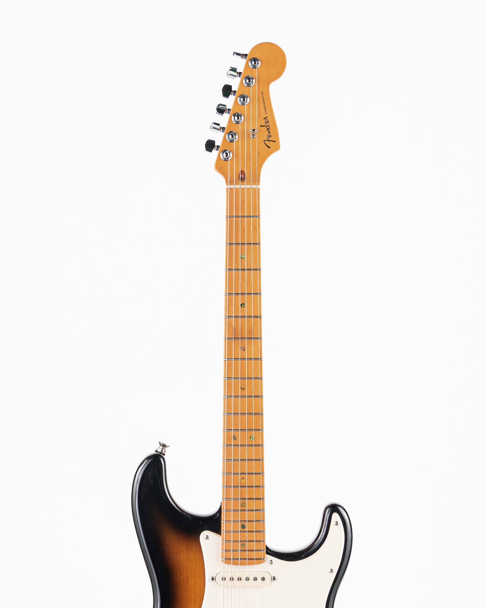 USED 2004 Fender American Deluxe Stratocaster “V-Neck” Electric Guitar - 2-Tone Sunburst with 50th Anniversary Hardshell Case