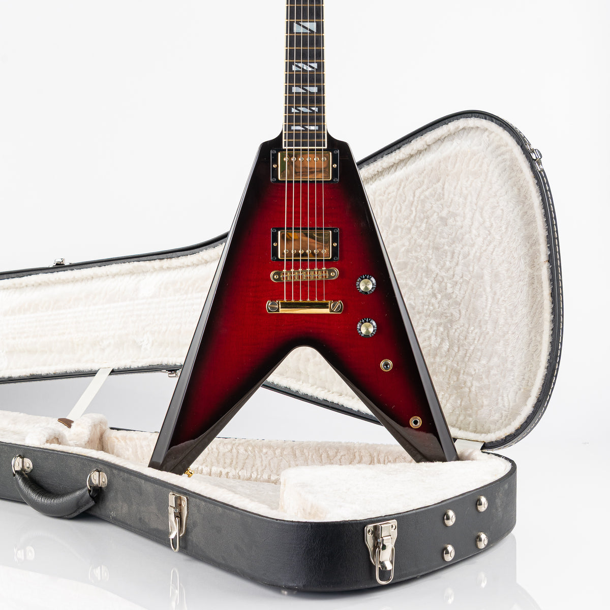 USED 2008 Gibson 50th Anniversary Flying V Electric Guitar - Brimstone Burst with Original Hardshell Case
