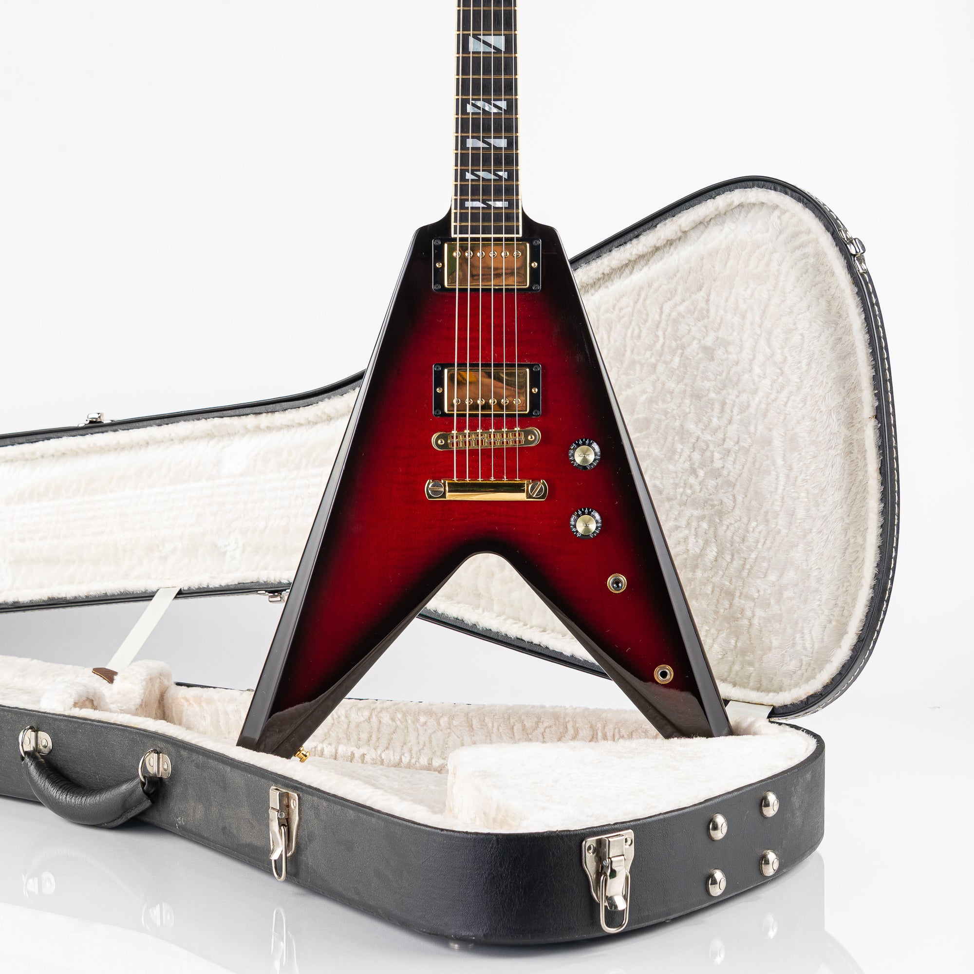 USED 2008 Gibson 50th Anniversary Flying V Electric Guitar - Brimstone Burst with Original Hardshell Case