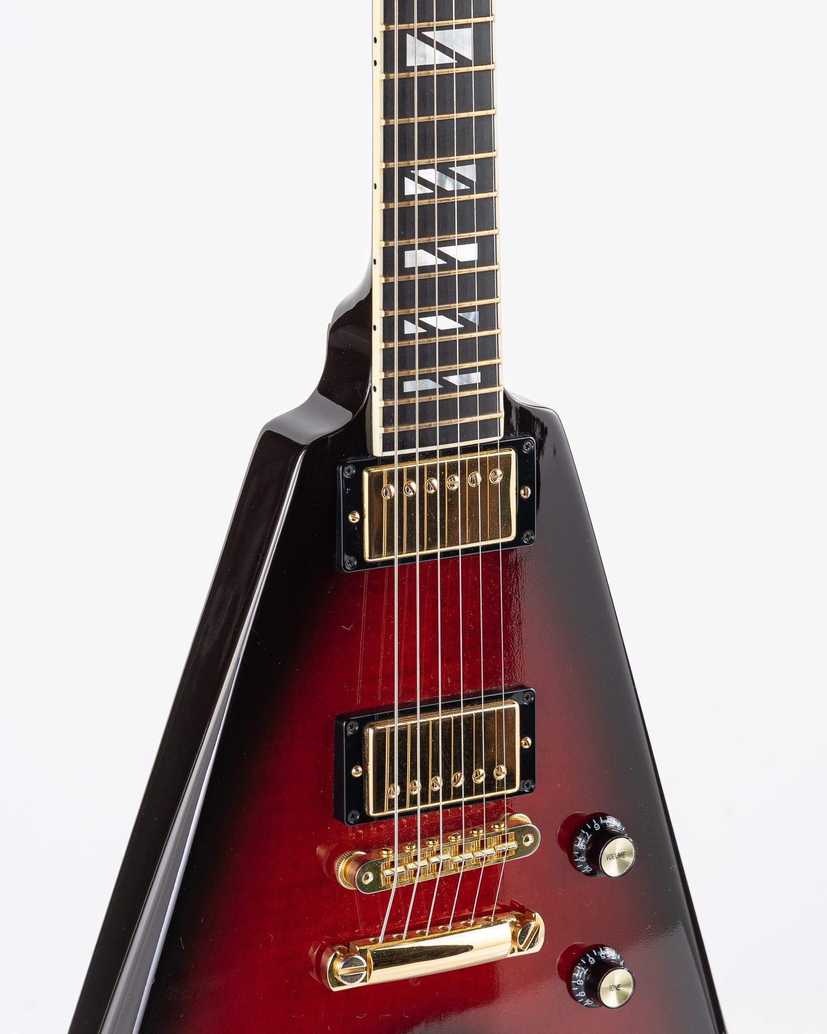 USED 2008 Gibson 50th Anniversary Flying V Electric Guitar - Brimstone Burst with Original Hardshell Case