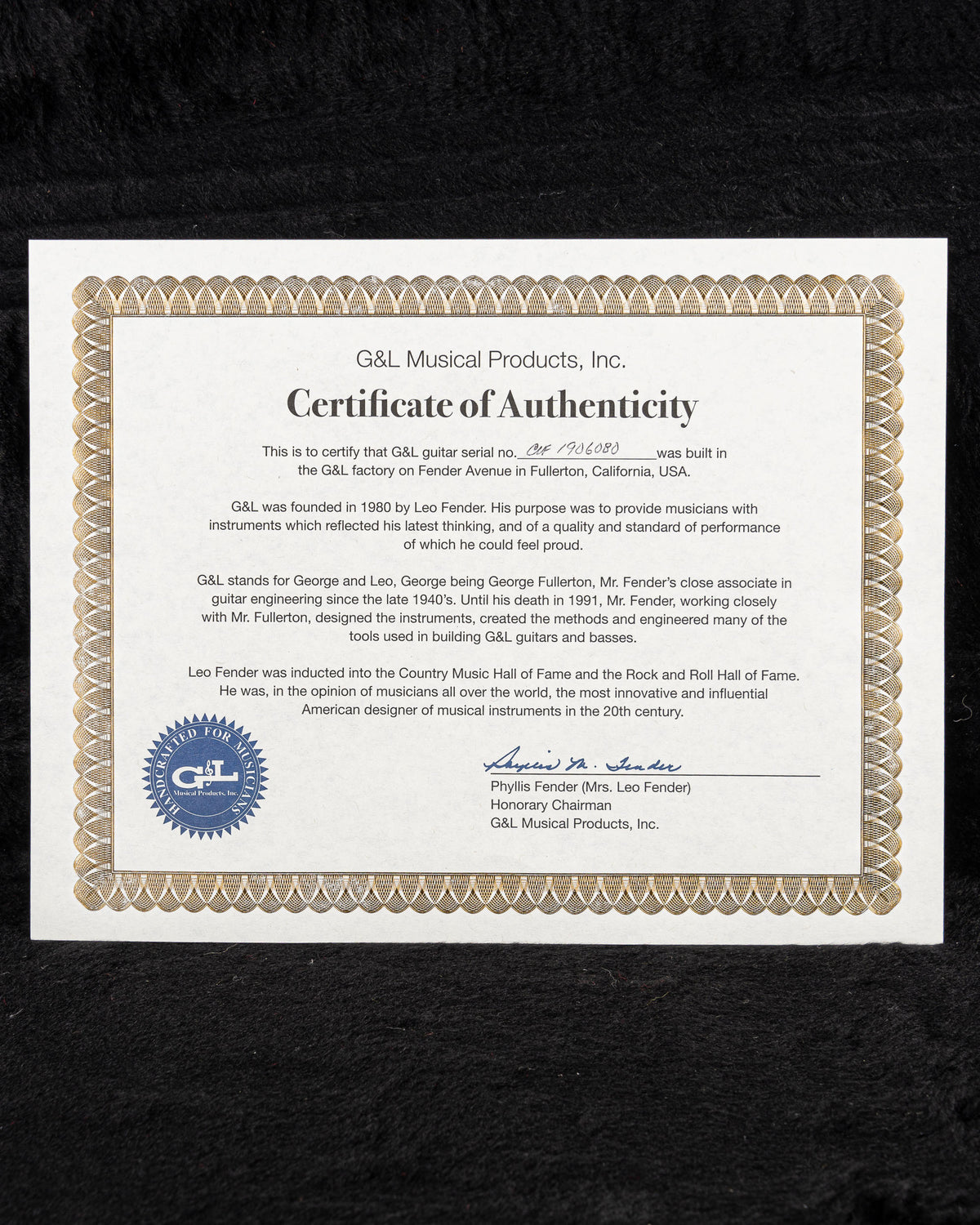 USED 2019 G&L LB-100 Fullerton Deluxe Custom Made Electric Bass - Vintage White