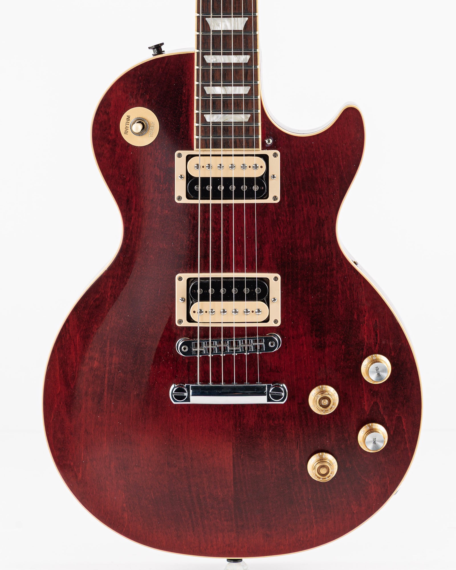 USED 2021 Gibson Les Paul Trad Pro V Electric Guitar - Satin Wine Red