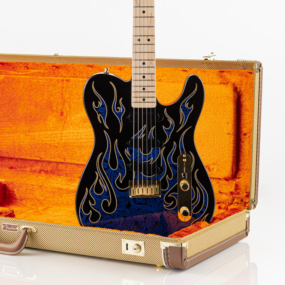 USED 2023 Fender James Burton Signature Telecaster Electric Guitar - Blue Paisley Flames