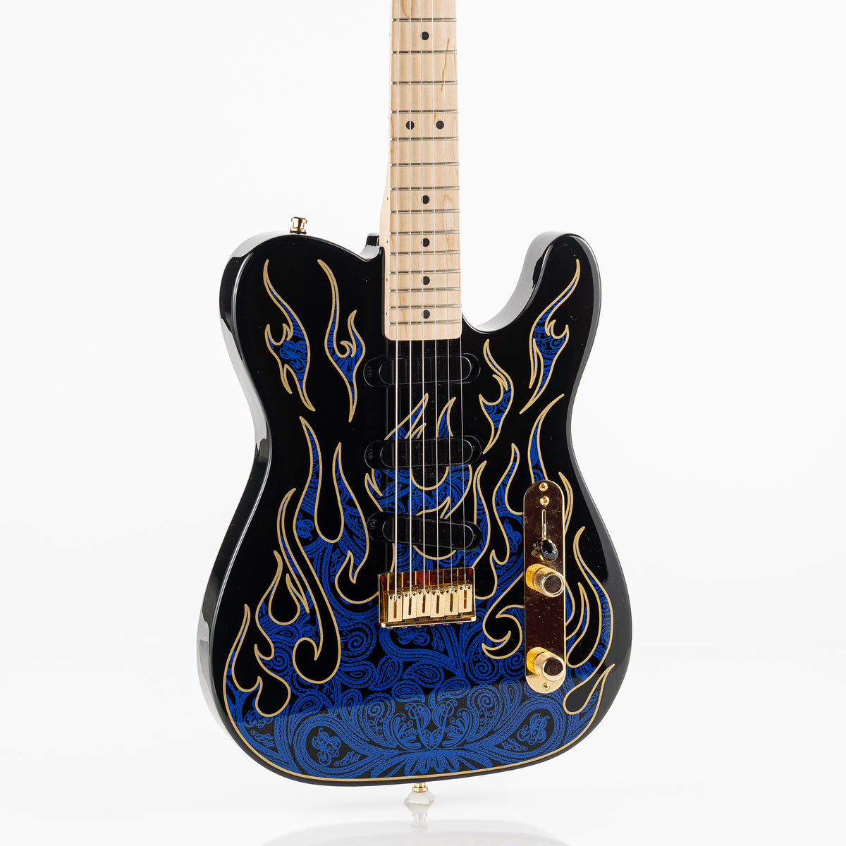 USED 2023 Fender James Burton Signature Telecaster Electric Guitar - Blue Paisley Flames