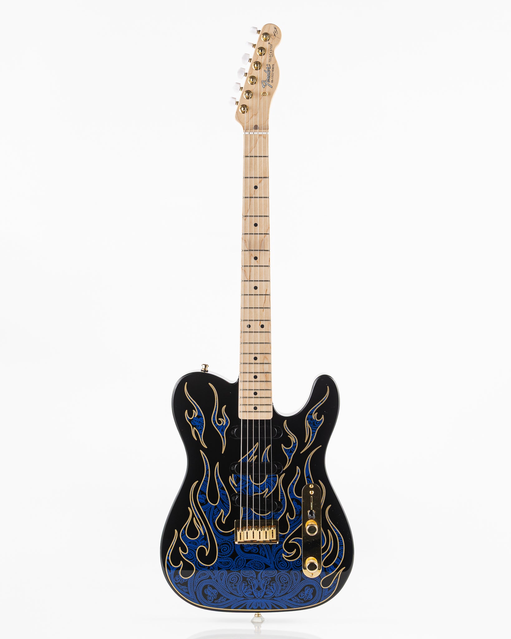 USED 2023 Fender James Burton Signature Telecaster Electric Guitar - Blue Paisley Flames