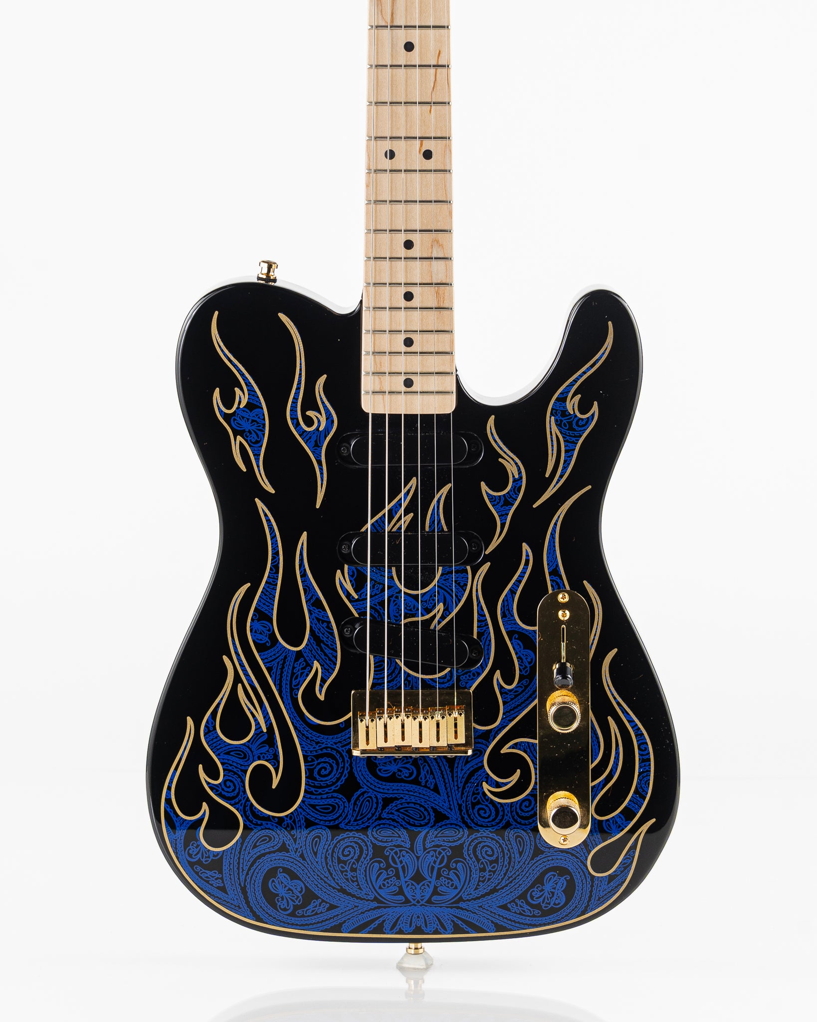 USED 2023 Fender James Burton Signature Telecaster Electric Guitar - Blue Paisley Flames