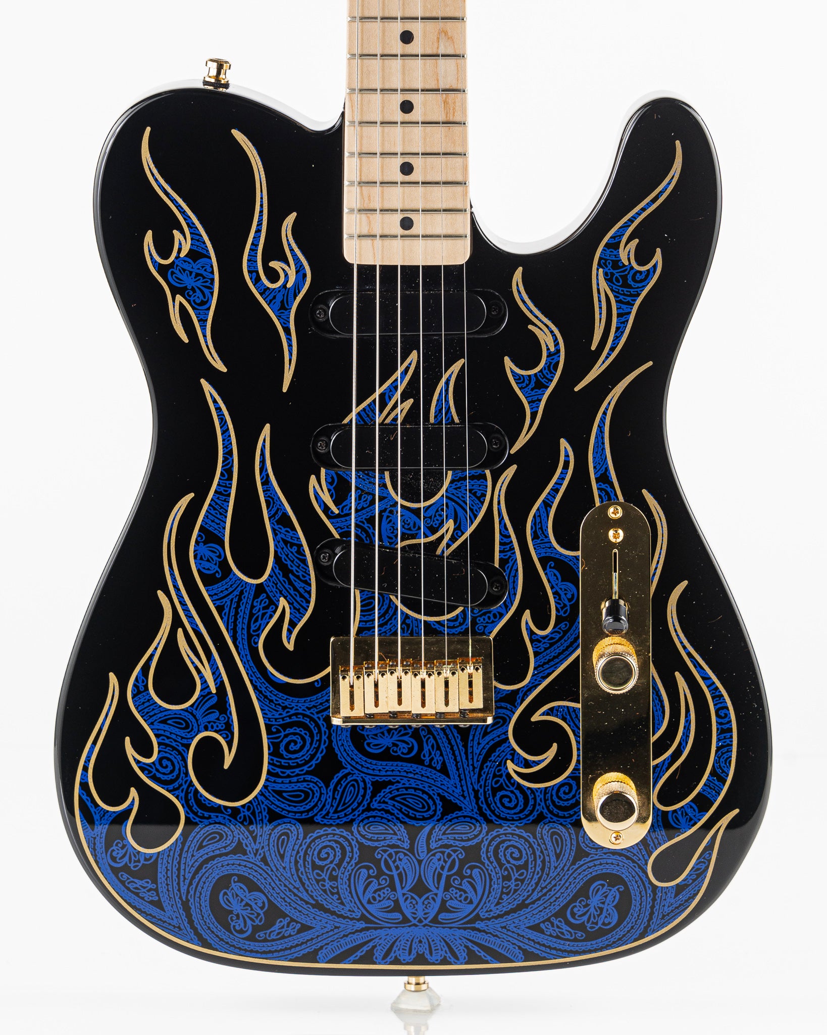 USED 2023 Fender James Burton Signature Telecaster Electric Guitar - Blue Paisley Flames