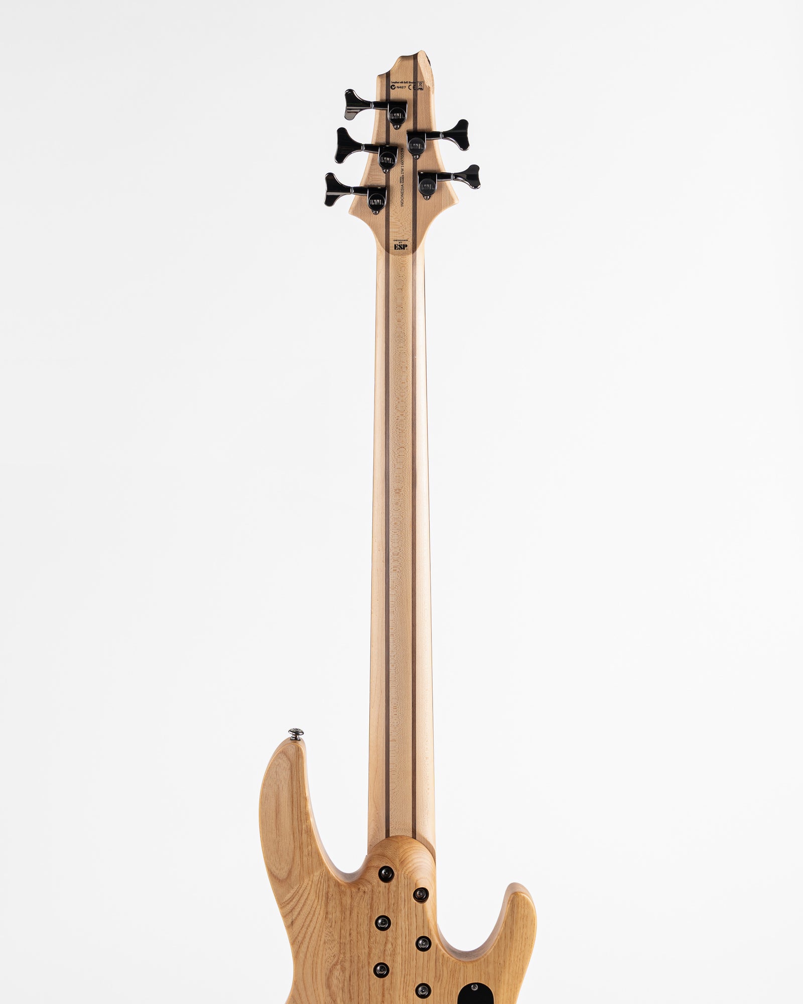 USED ESP LTD B-205SM Left Handed 5 String Electric Bass - Natural Spalted Maple