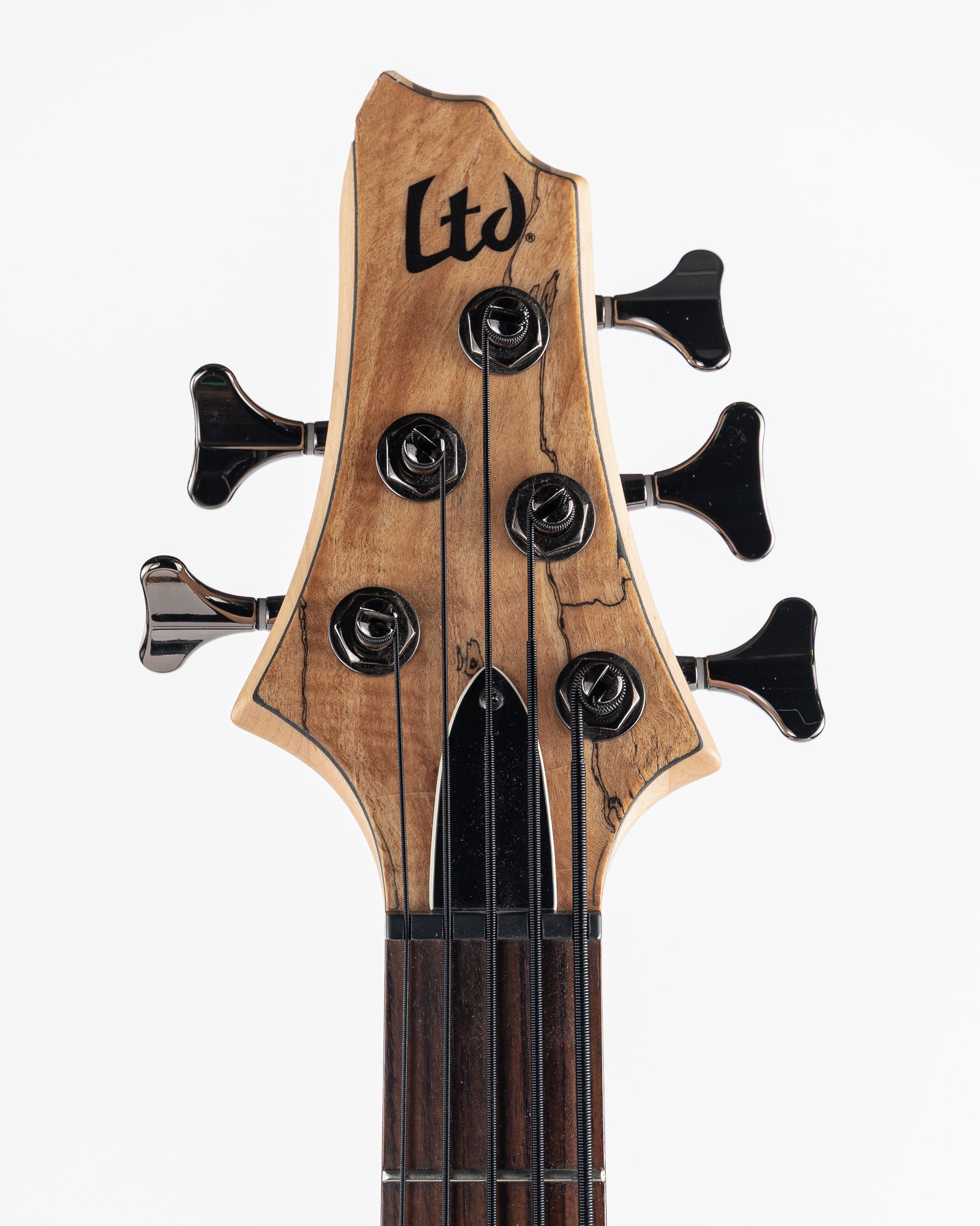 USED ESP LTD B-205SM Left Handed 5 String Electric Bass - Natural Spalted Maple