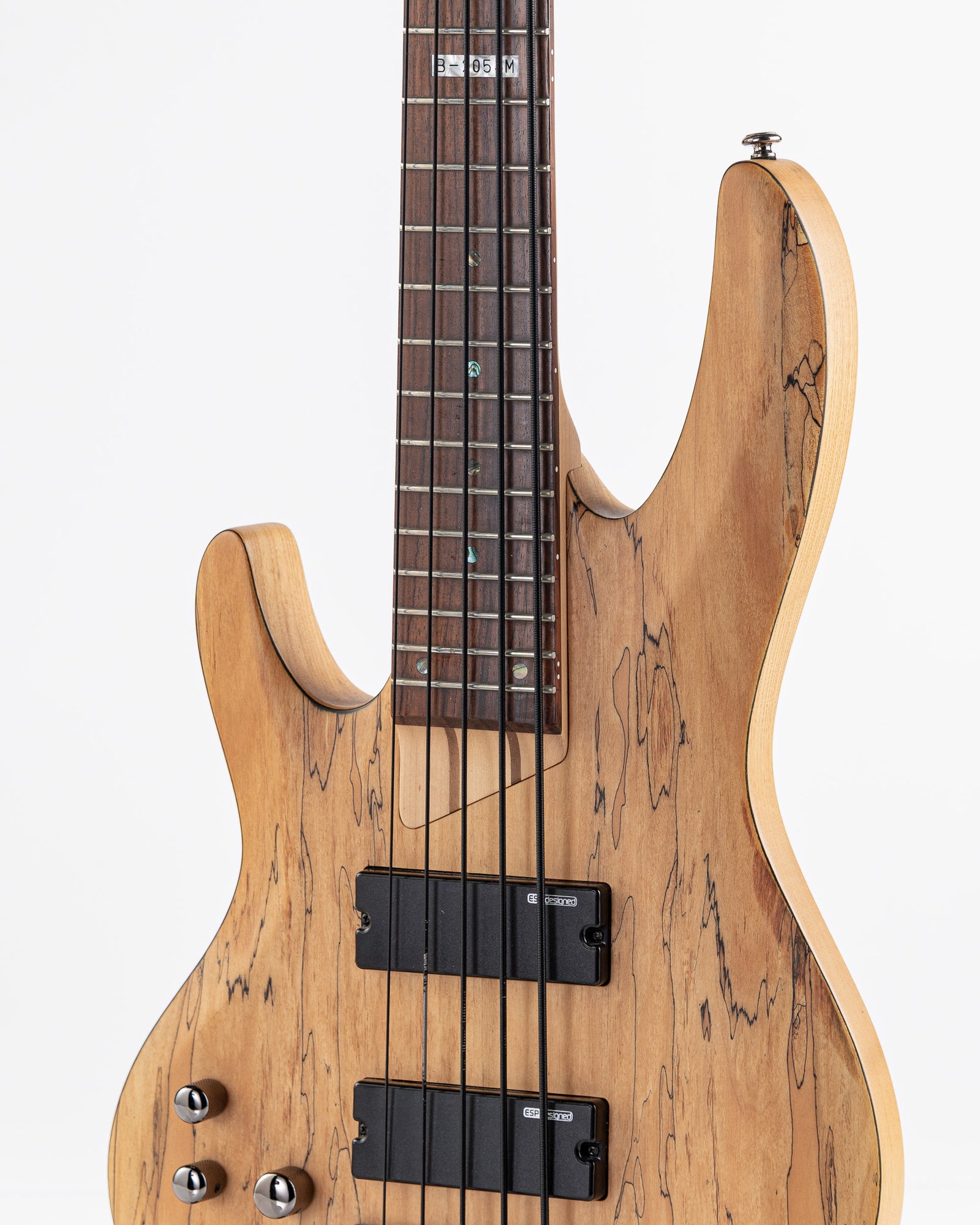 USED ESP LTD B-205SM Left Handed 5 String Electric Bass - Natural Spalted Maple