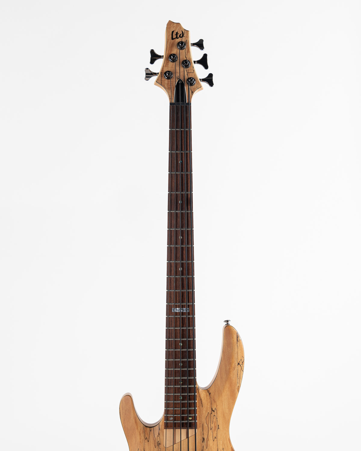 USED ESP LTD B-205SM Left Handed 5 String Electric Bass - Natural Spalted Maple