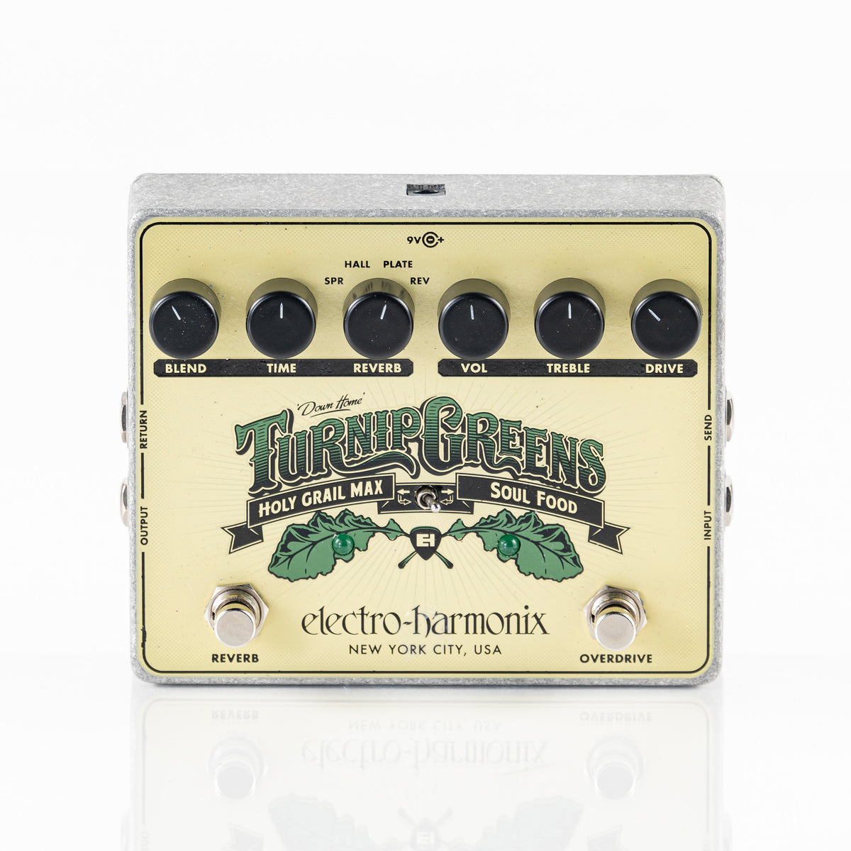 USED Electro-Harmonix Turnip Greens Overdrive and Reverb Dual Pedal