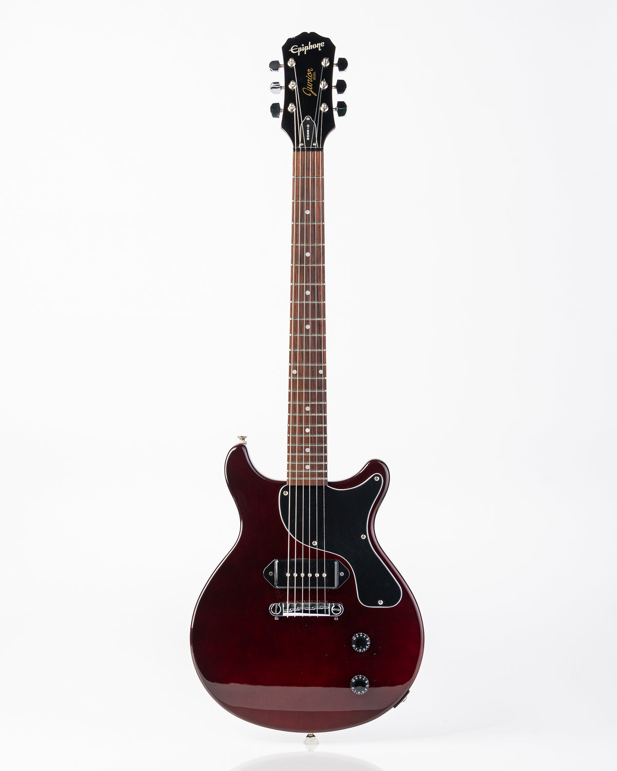 USED 1997 Epiphone Les Paul Double-cut Junior MIJ Electric Guitar - Red