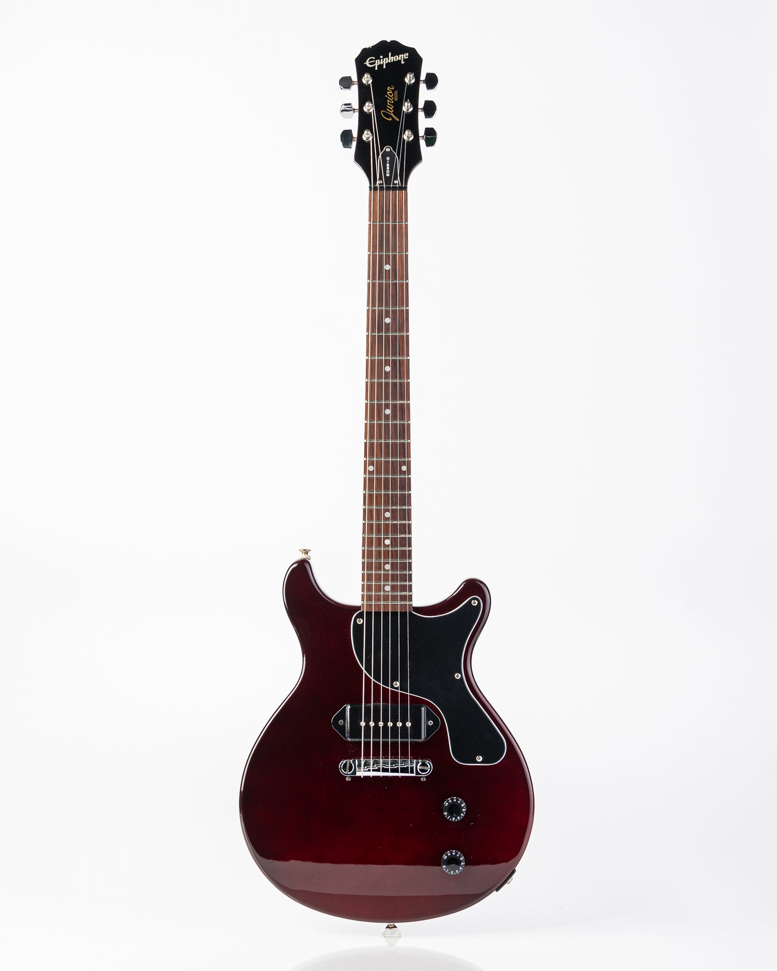 USED 1997 Epiphone Les Paul Double-cut Junior MIJ Electric Guitar - Red