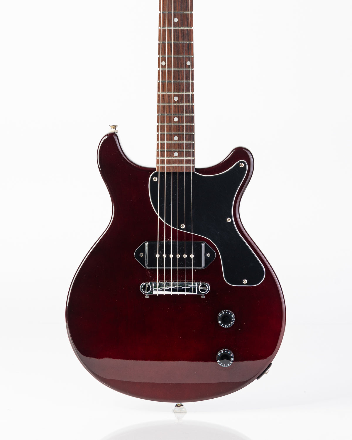 USED 1997 Epiphone Les Paul Double-cut Junior MIJ Electric Guitar - Red