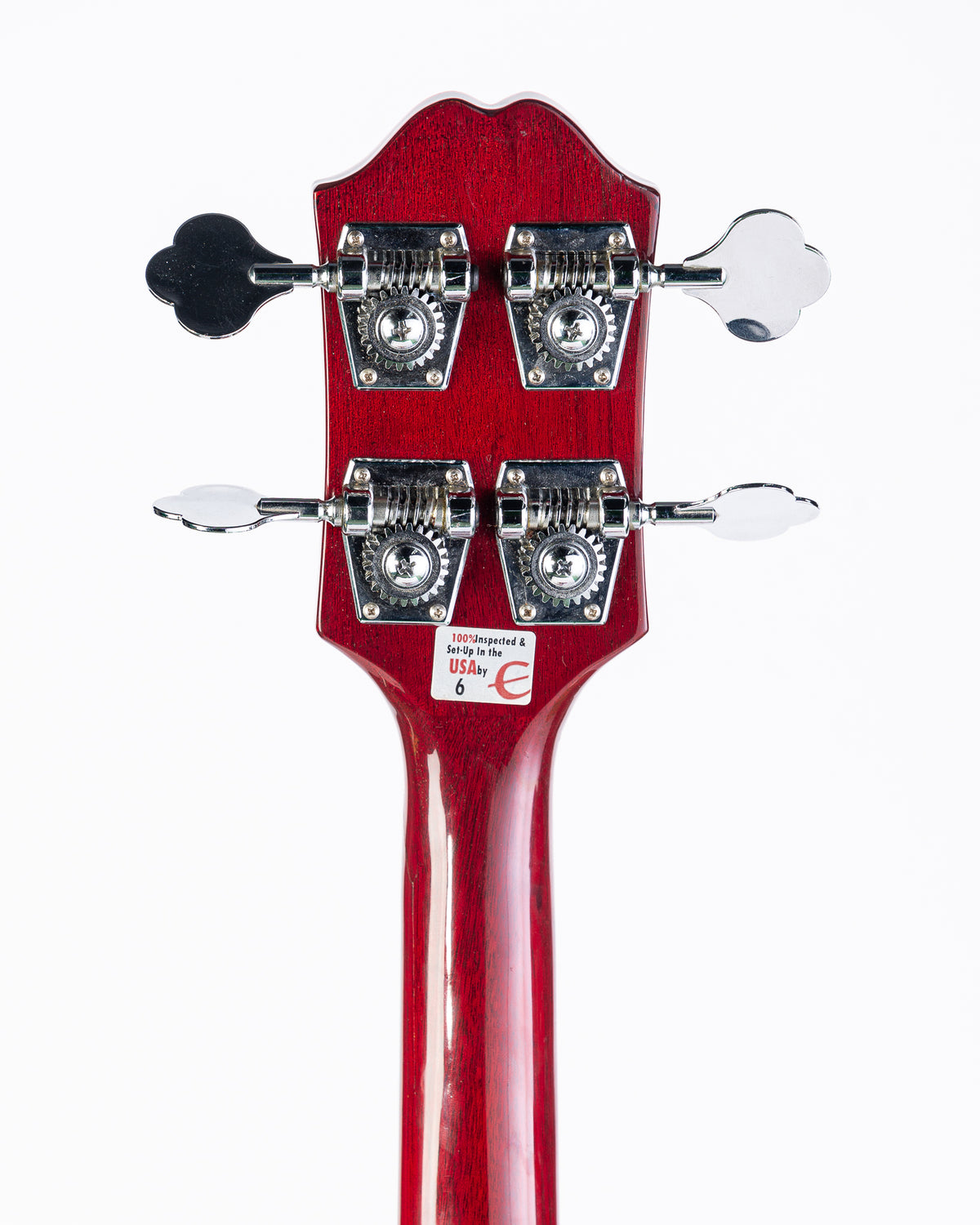 USED Epiphone Rivoli Reissue Semi-Hollow Electric Bass 1996- Transparent Cherry Red with HSC