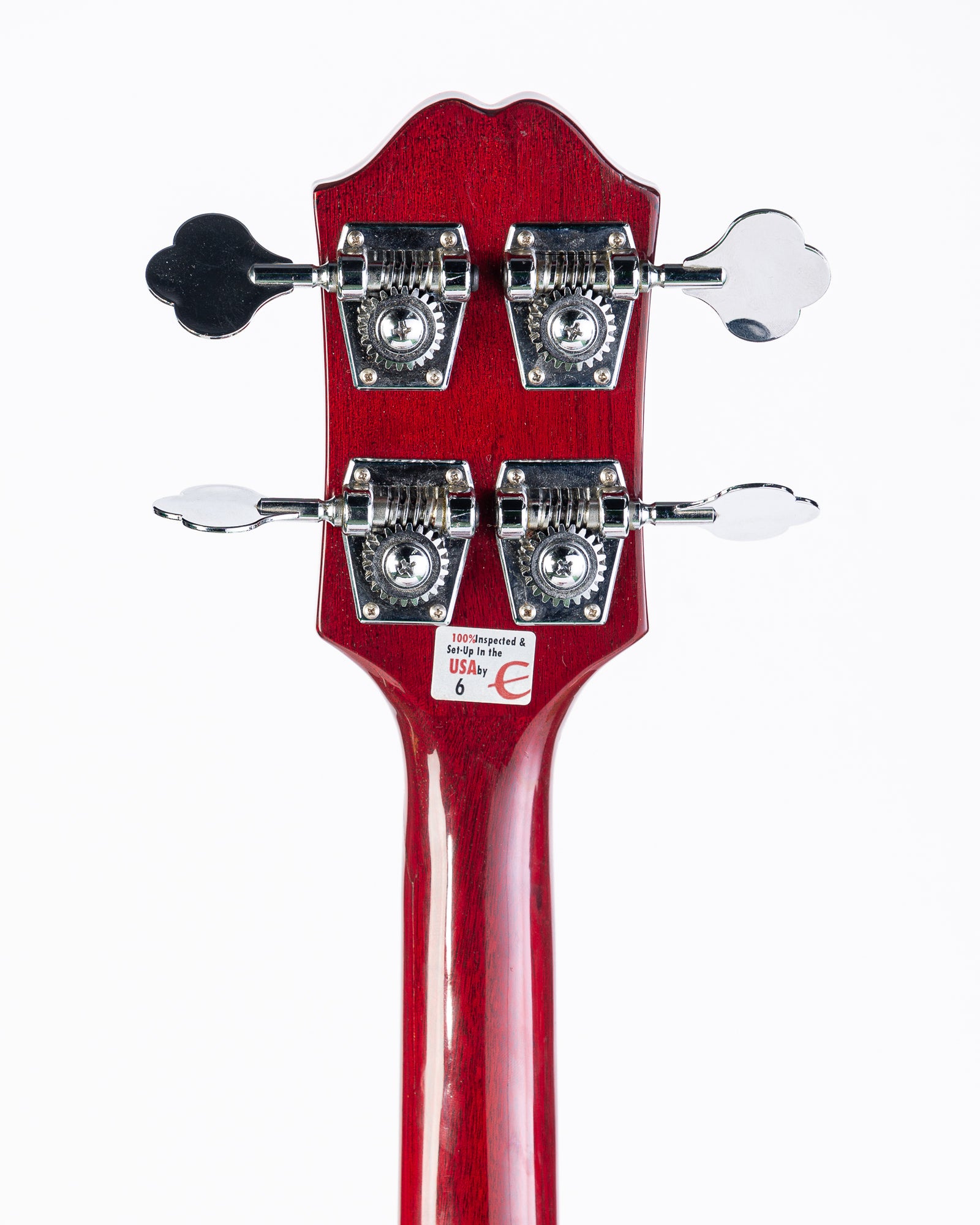 USED Epiphone Rivoli Reissue Semi-Hollow Electric Bass 1996- Transparent Cherry Red with HSC