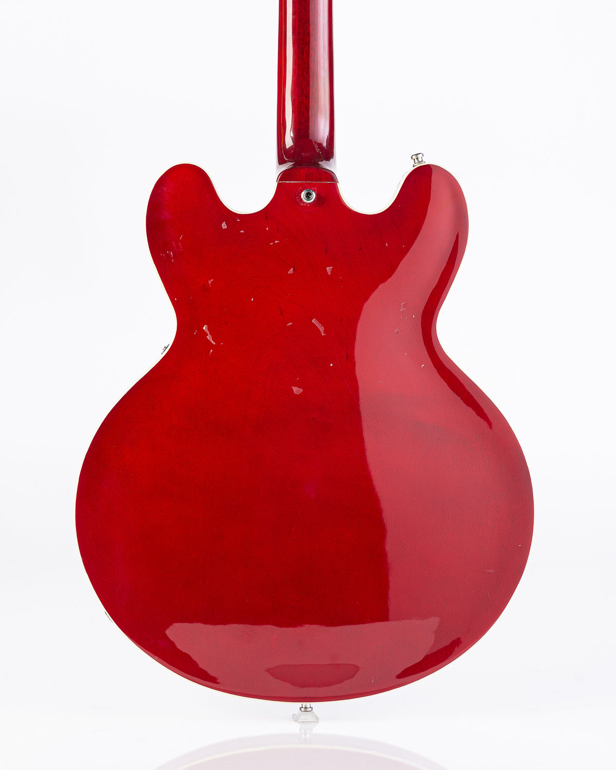 USED Epiphone Rivoli Reissue Semi-Hollow Electric Bass 1996- Transparent Cherry Red with HSC