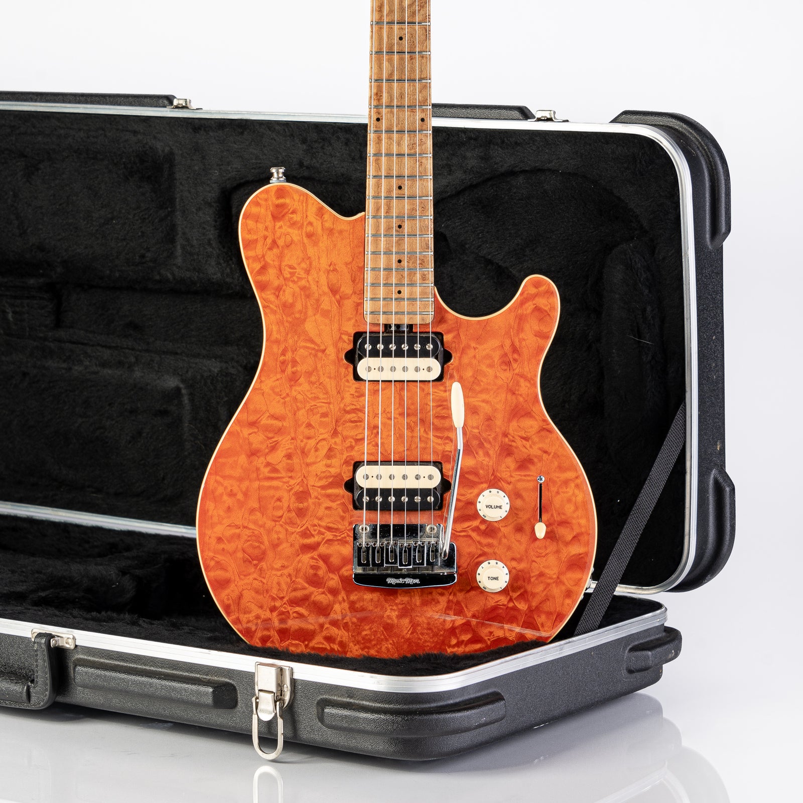 USED Ernie Ball Music Man Axis Super Sport Electric Guitar - Translucent Orange w/OHSC