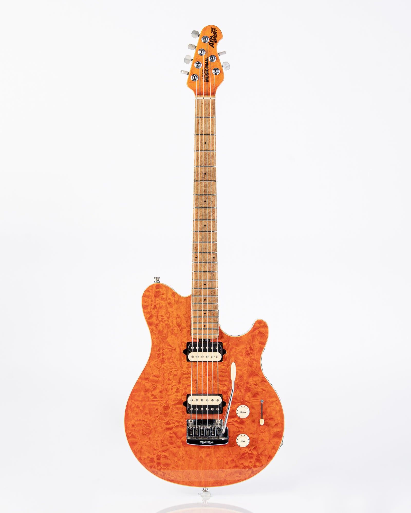 USED Ernie Ball Music Man Axis Super Sport Electric Guitar - Translucent Orange w/OHSC