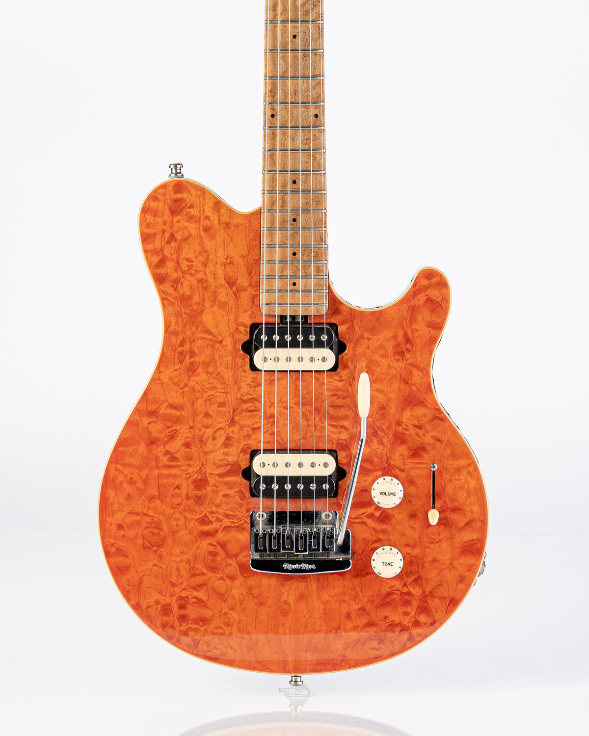 USED Ernie Ball Music Man Axis Super Sport Electric Guitar - Translucent Orange w/OHSC