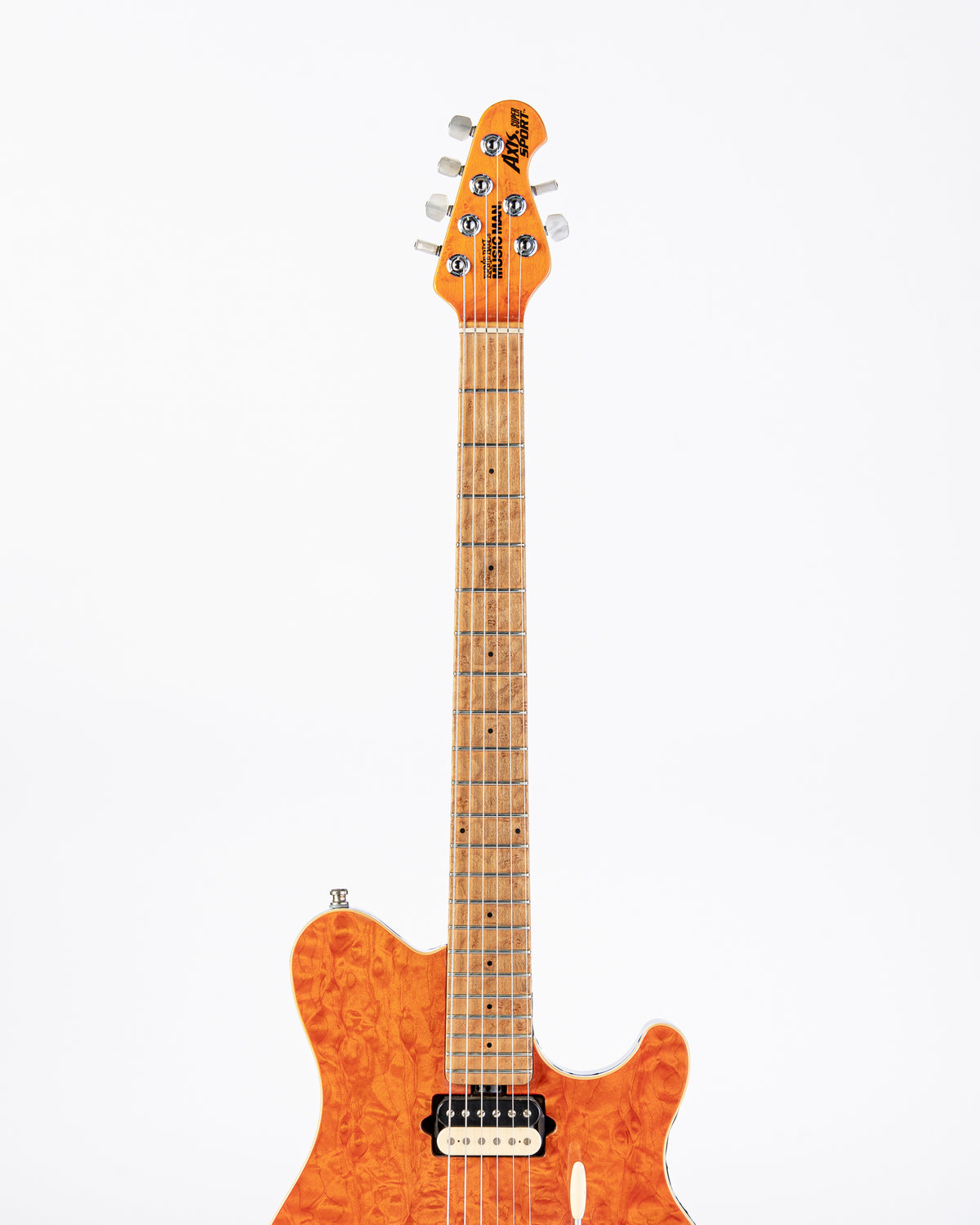 USED Ernie Ball Music Man Axis Super Sport Electric Guitar - Translucent Orange w/OHSC