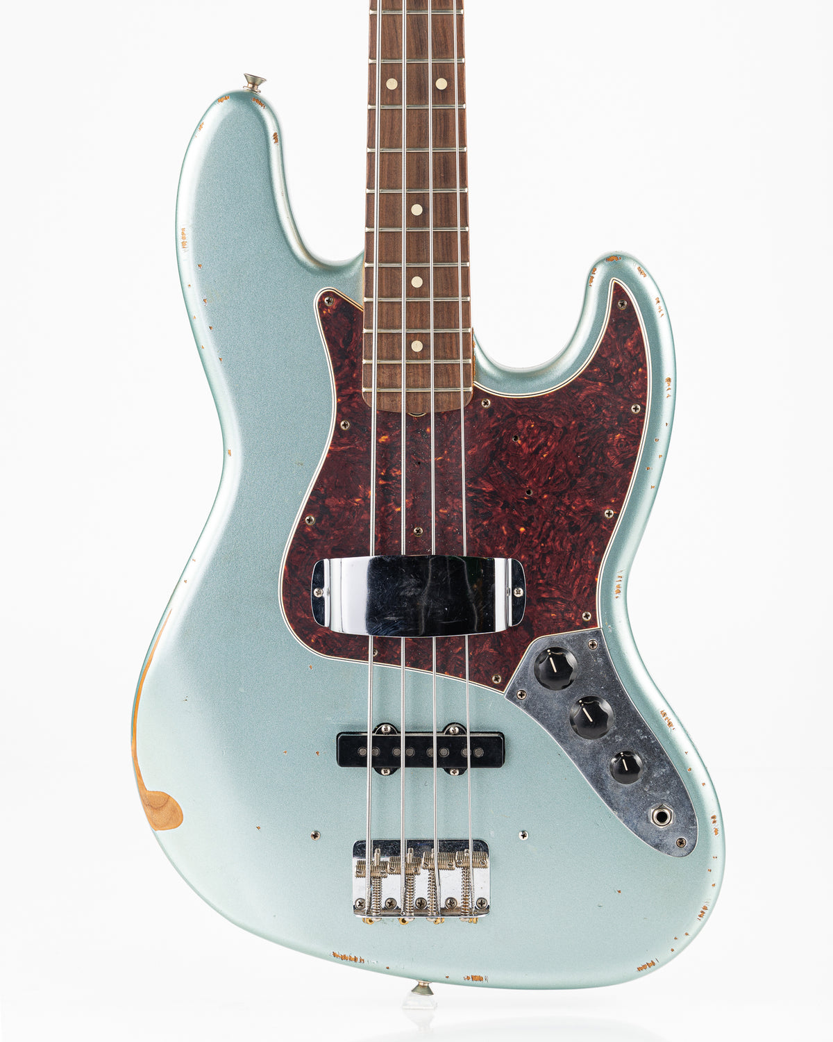 USED Fender 60th Anniversary Road Worn '60s Jazz Bass - Firemist Silver with Hardshell Case