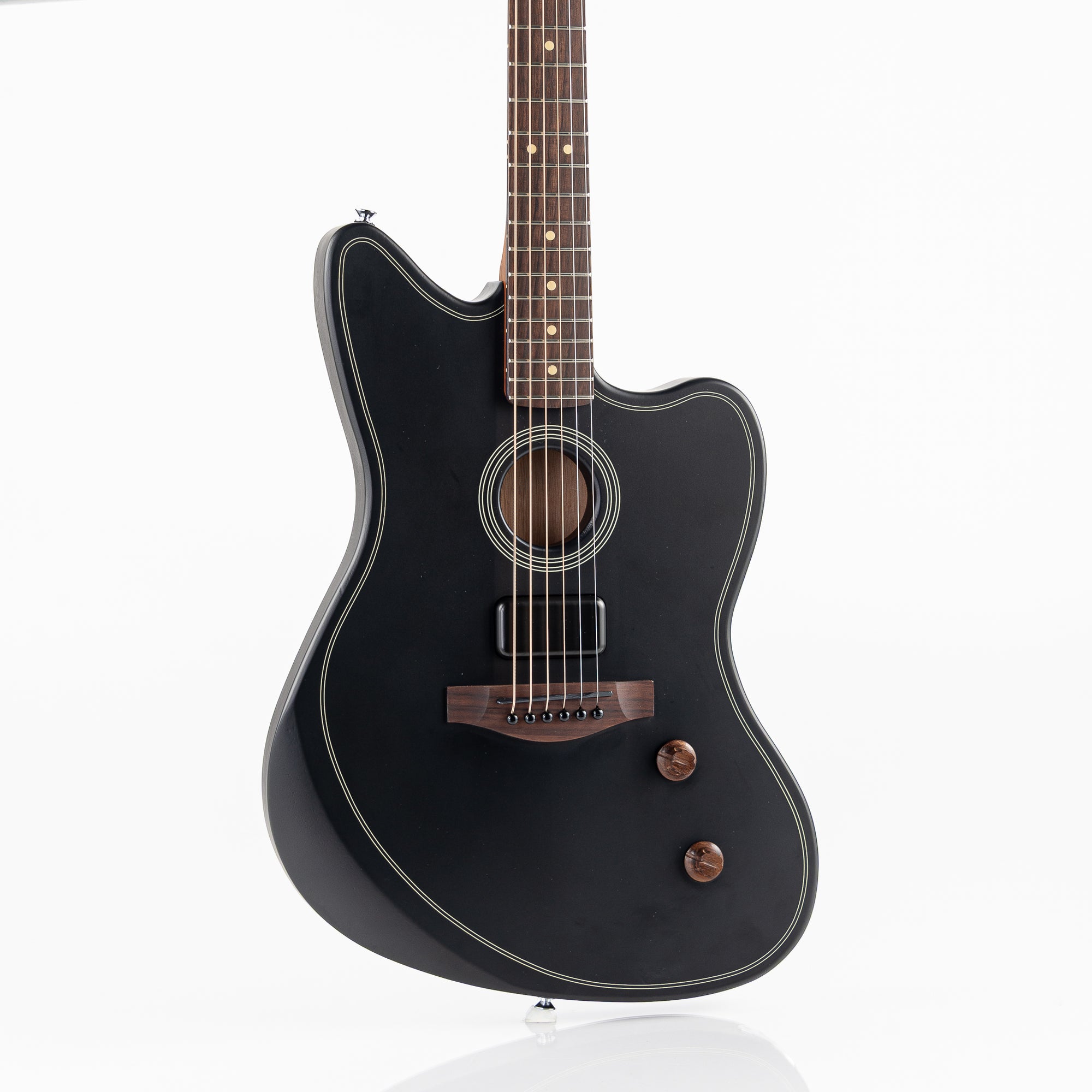 USED Fender Acoustasonic Standard Jazzmaster Acoustic Electric Guitar - Matte Black