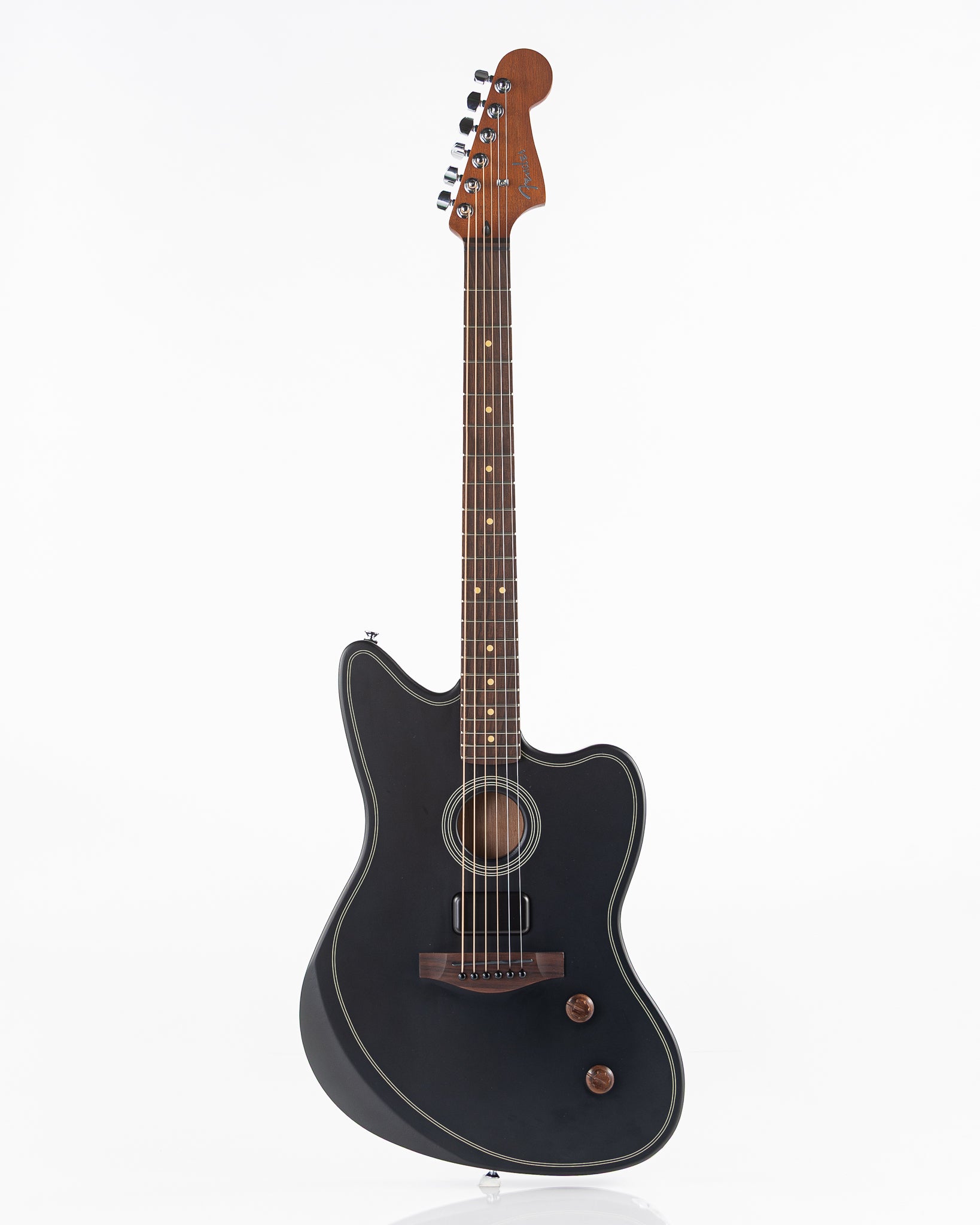 USED Fender Acoustasonic Standard Jazzmaster Acoustic Electric Guitar - Matte Black