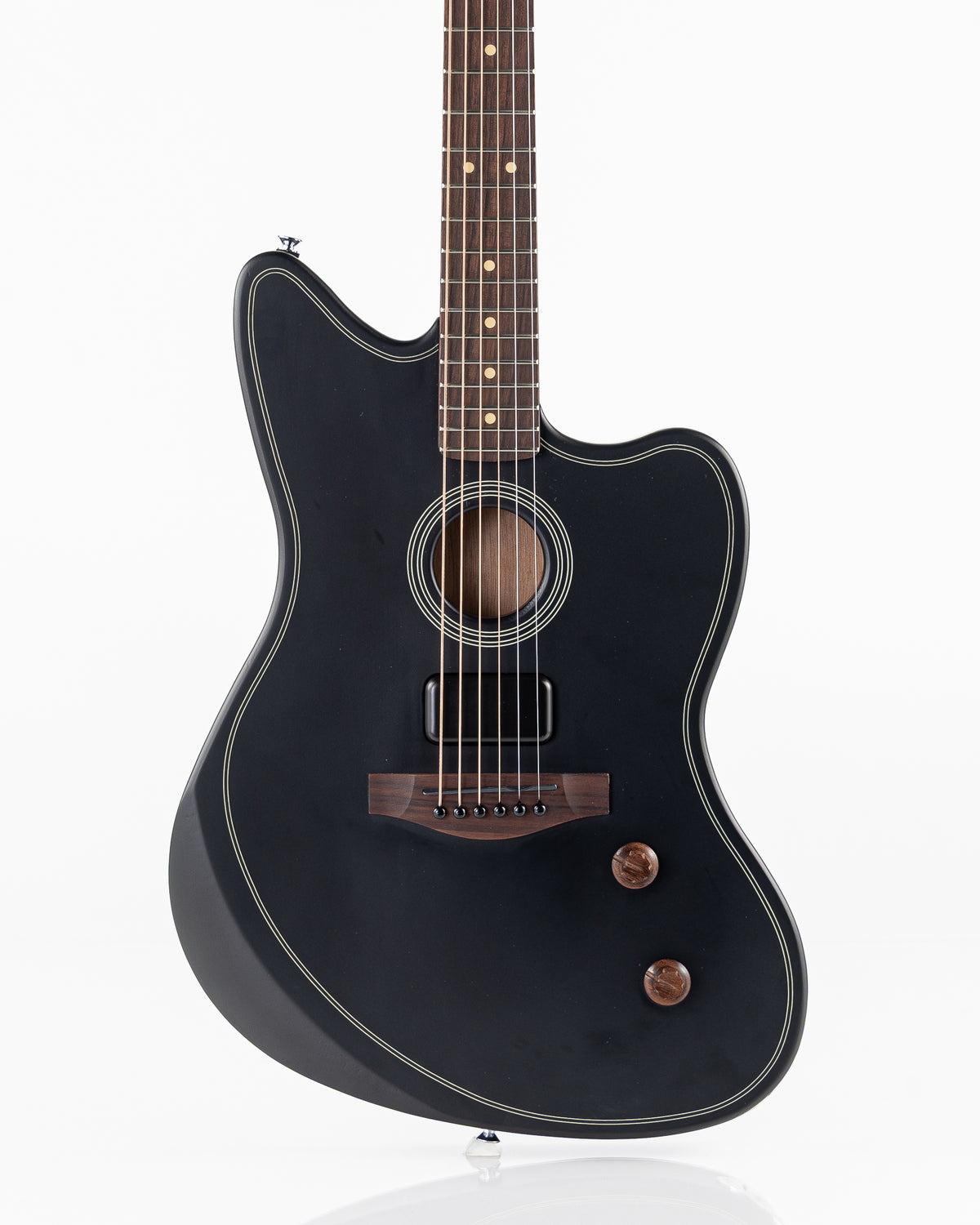 USED Fender Acoustasonic Standard Jazzmaster Acoustic Electric Guitar - Matte Black